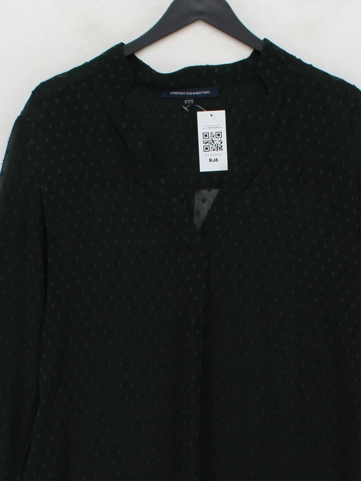 French Connection Women's Blouse UK 10 Green 100% Polyester Basic - Image 3