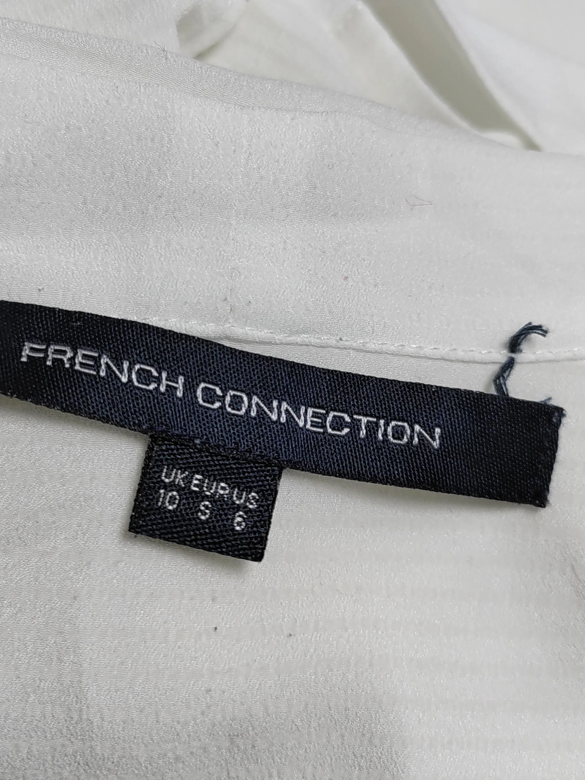 French Connection Women's Blouse UK 10 White 100% Polyester Basic - Image 5