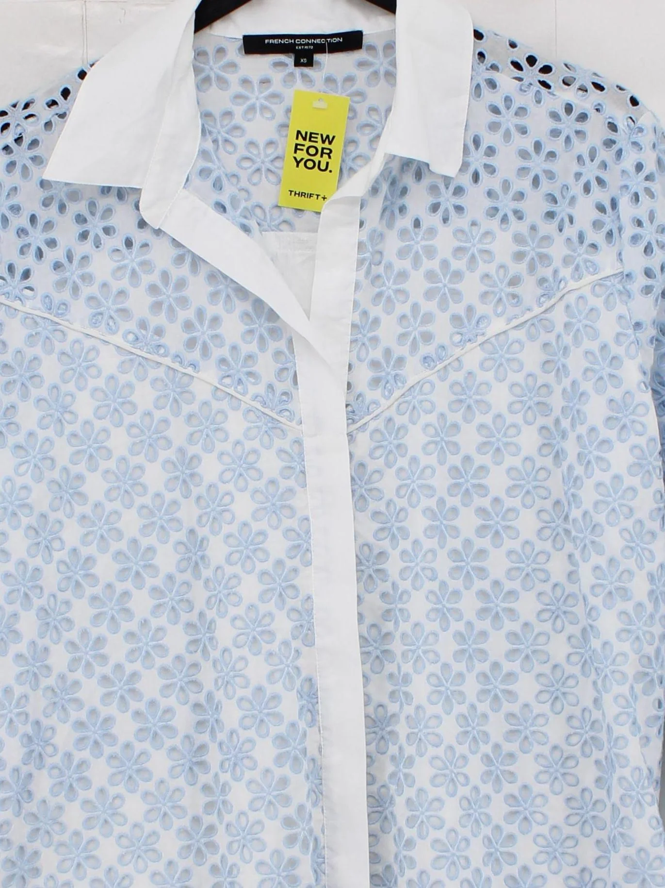 French Connection Women's Blouse XS White 100% Cotton Basic - Image 3