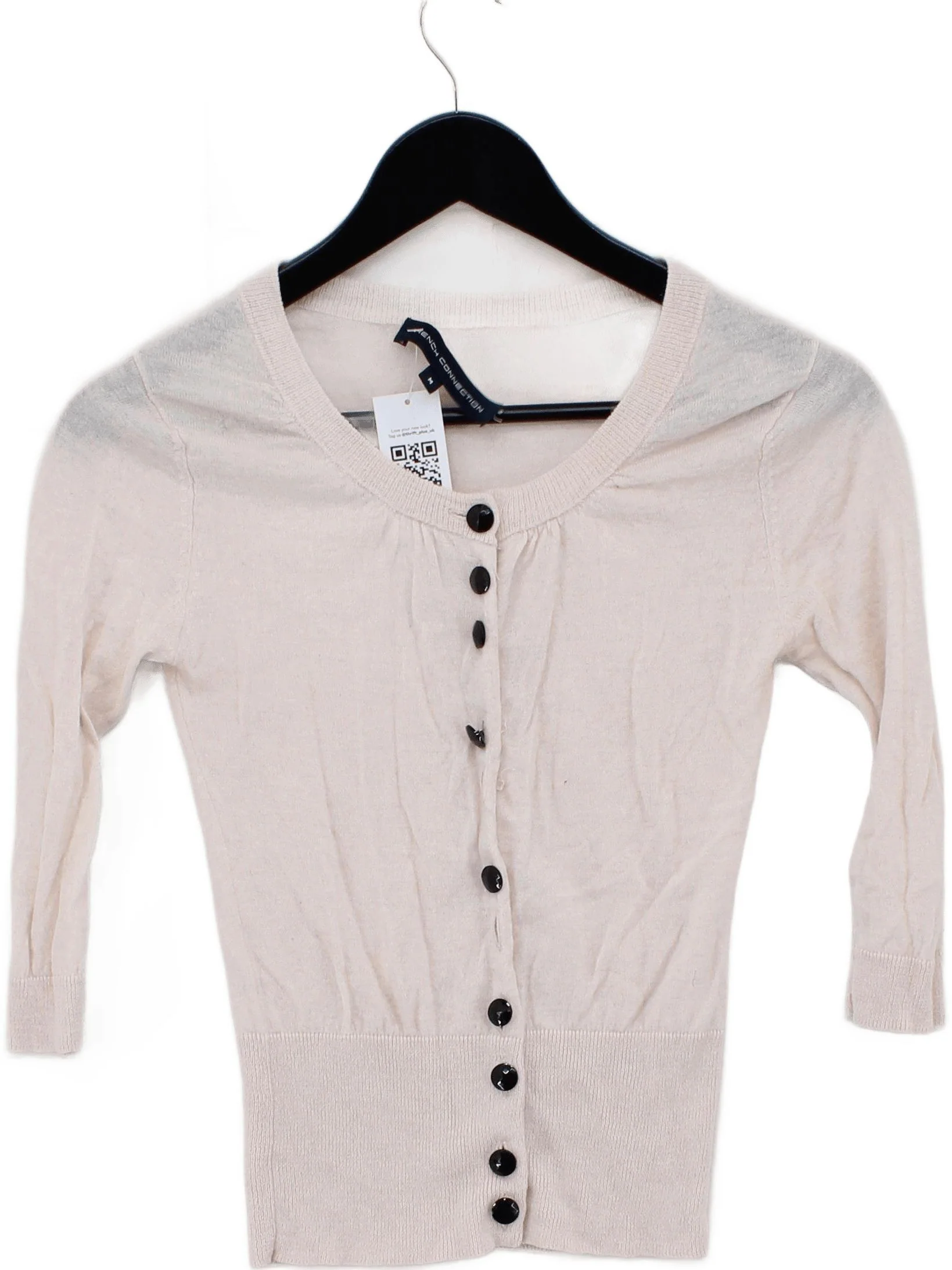 French Connection Women's Cardigan M Pink Lyocell Modal with Wool Cardigan