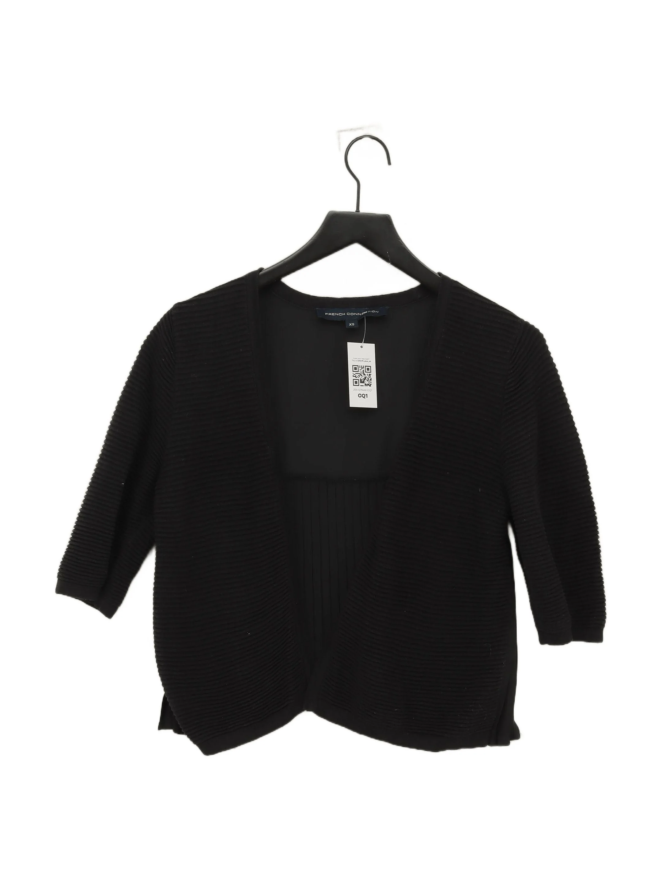 French Connection Women's Cardigan XS Black Cotton with Polyester Cardigan