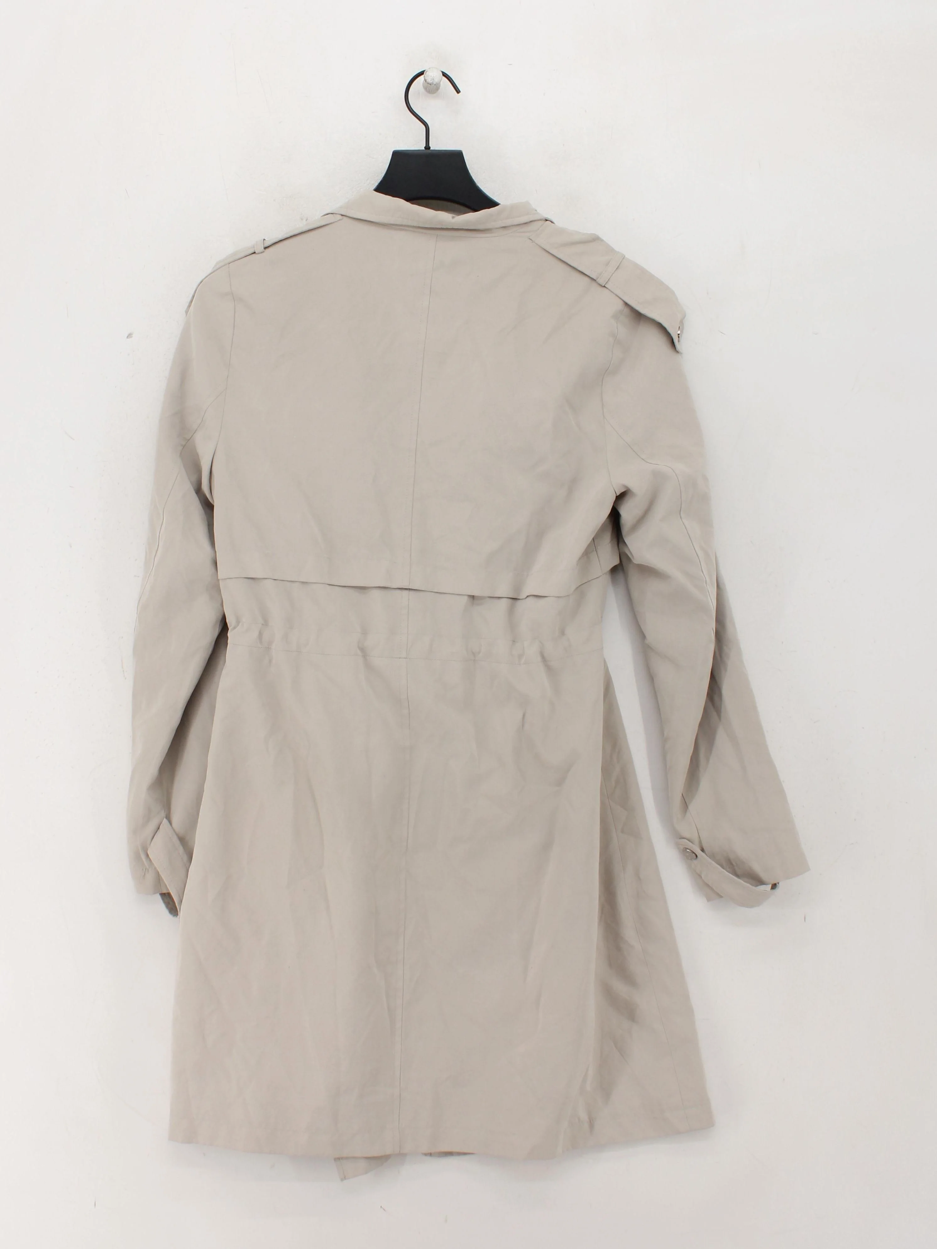 French Connection Women's Coat S Cream Polyester with Nylon Trench Coat - Image 2