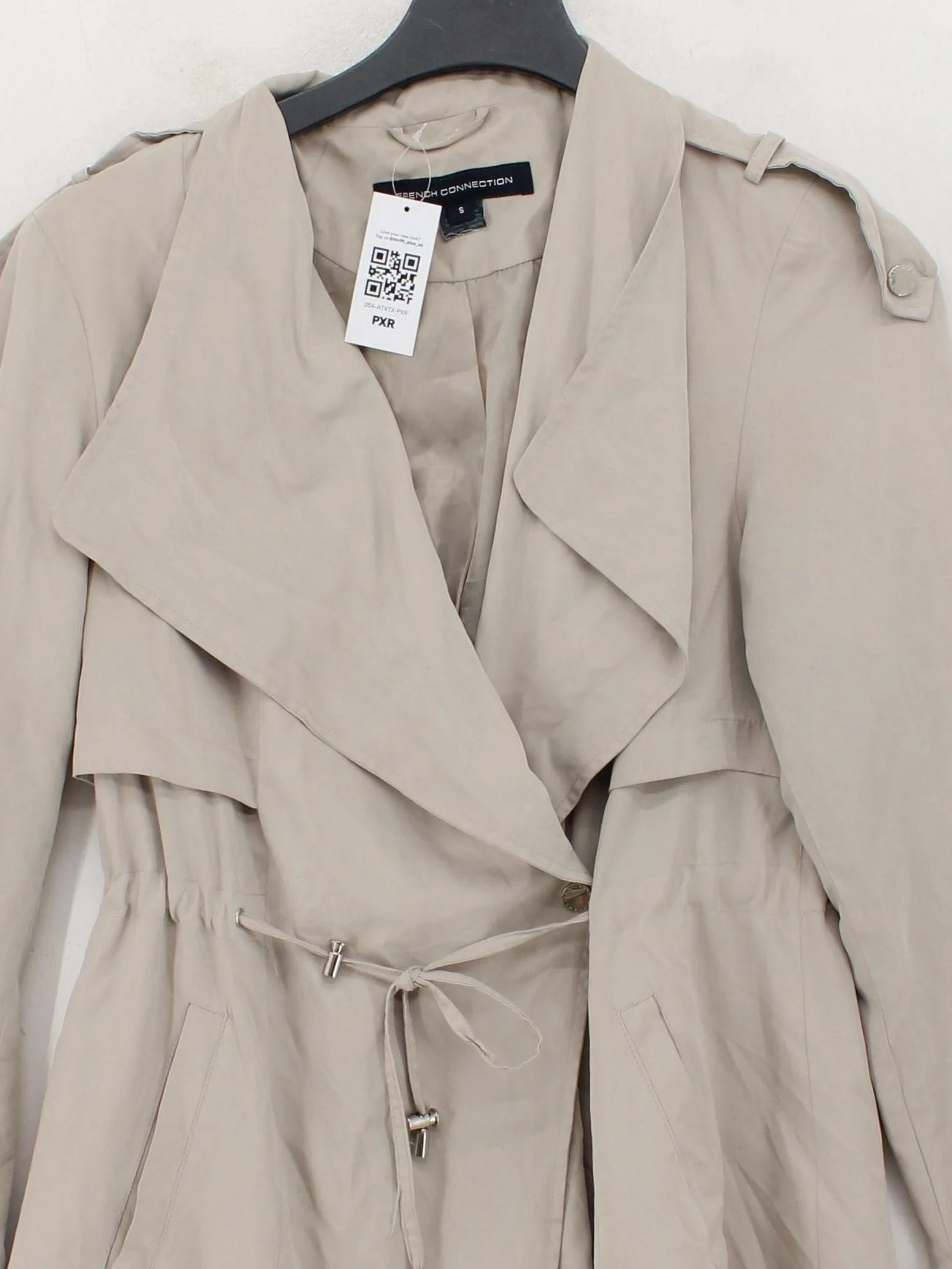 French Connection Women's Coat S Cream Polyester with Nylon Trench Coat - Image 3