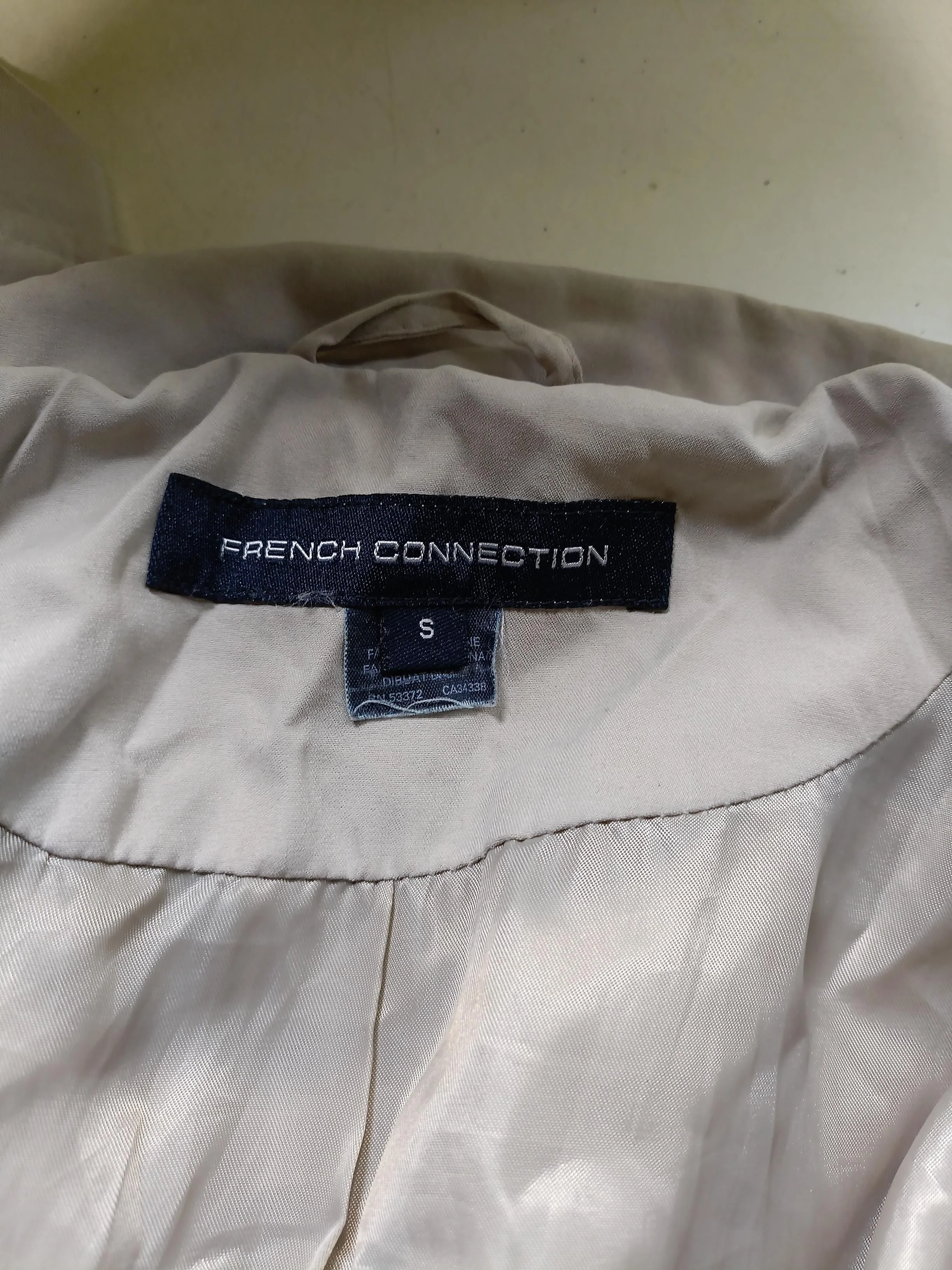 French Connection Women's Coat S Cream Polyester with Nylon Trench Coat - Image 5