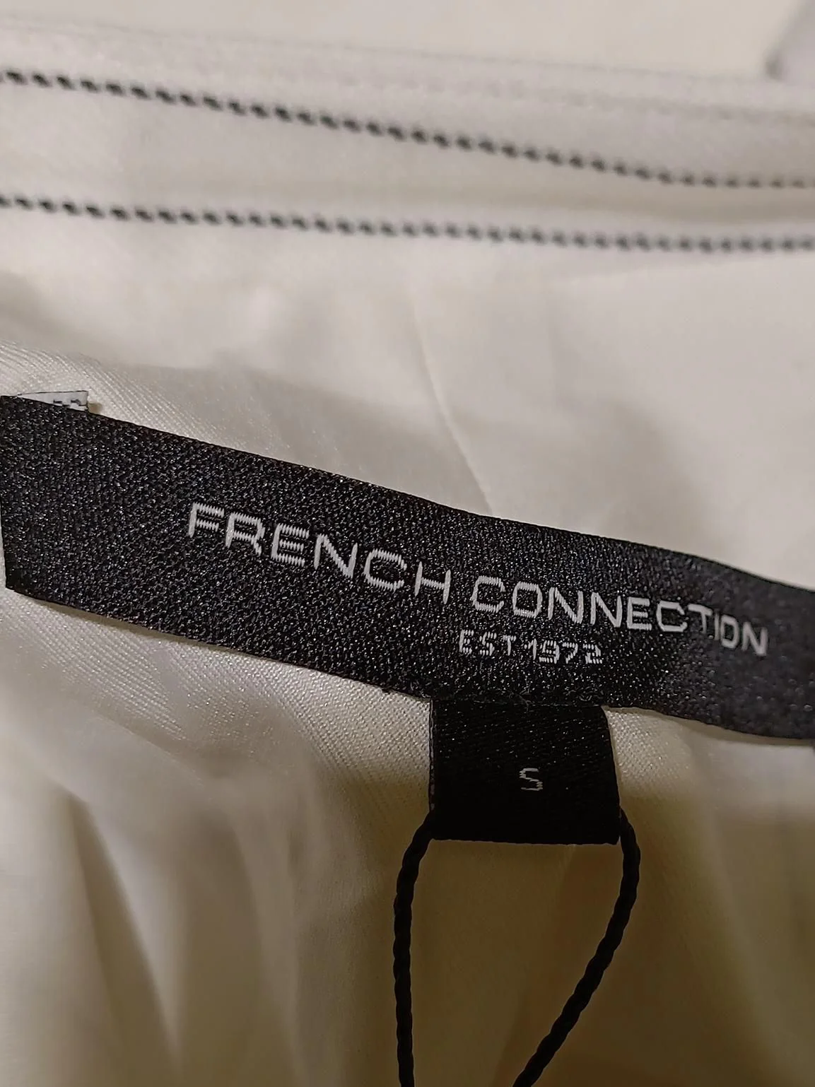 French Connection Women's Coat S White Polyester with Viscose, Elastane Overcoat - Image 5