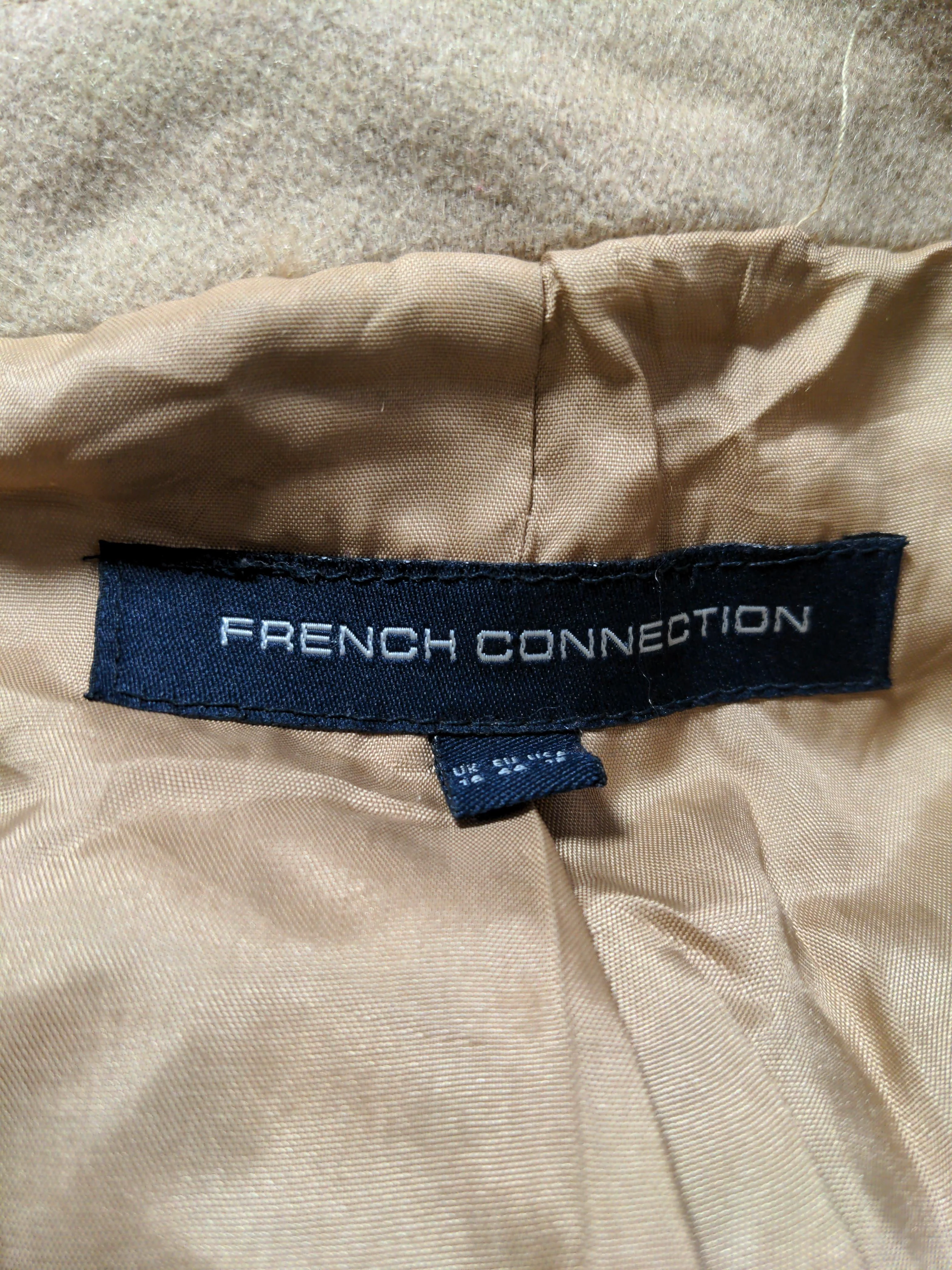 French Connection Women's Coat UK 16 Tan Wool with Polyamide, Acetate Overcoat - Image 6