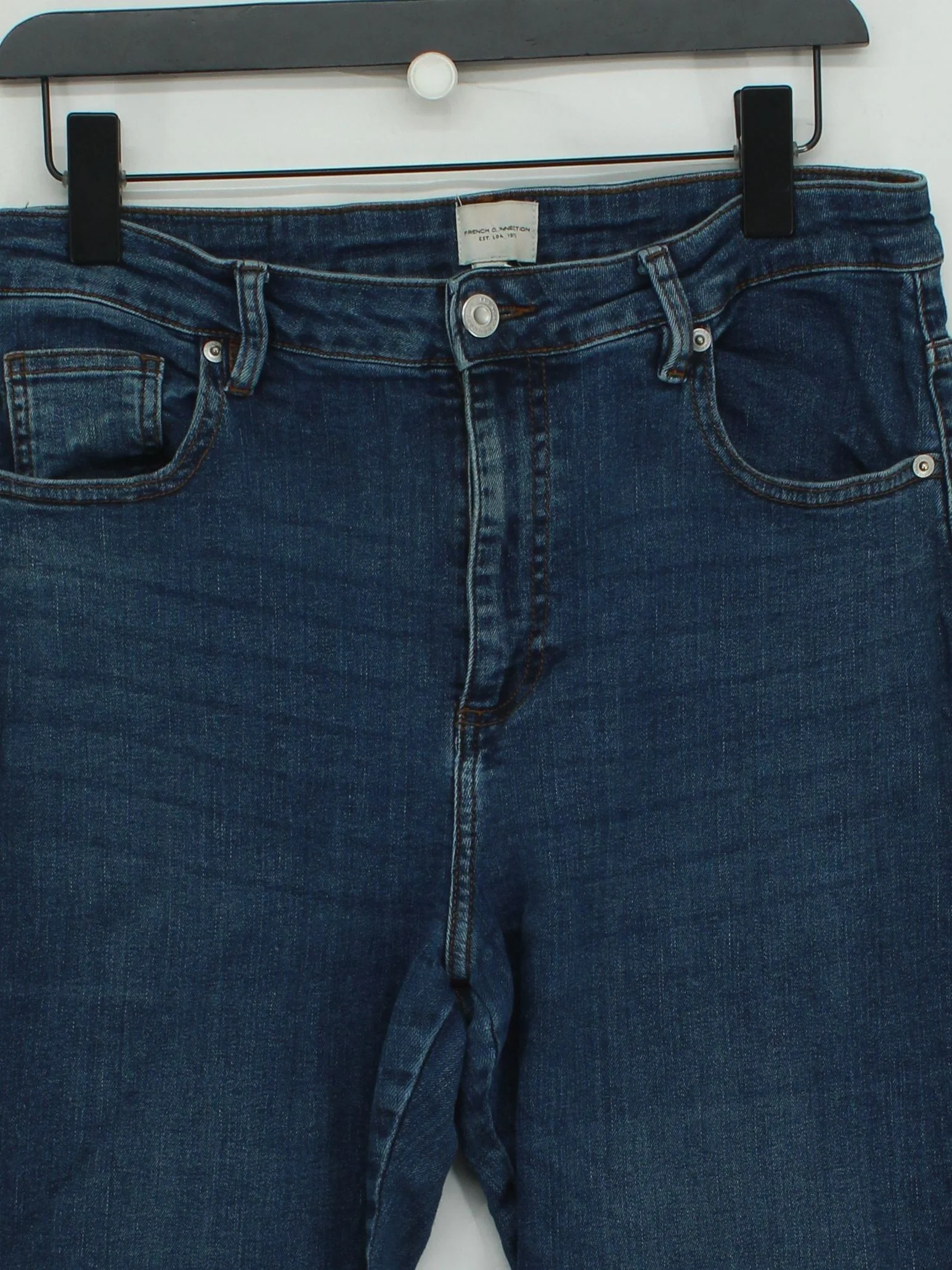 French Connection Women's Jeans UK 12 Blue Cotton with Elastane Flared - Image 3