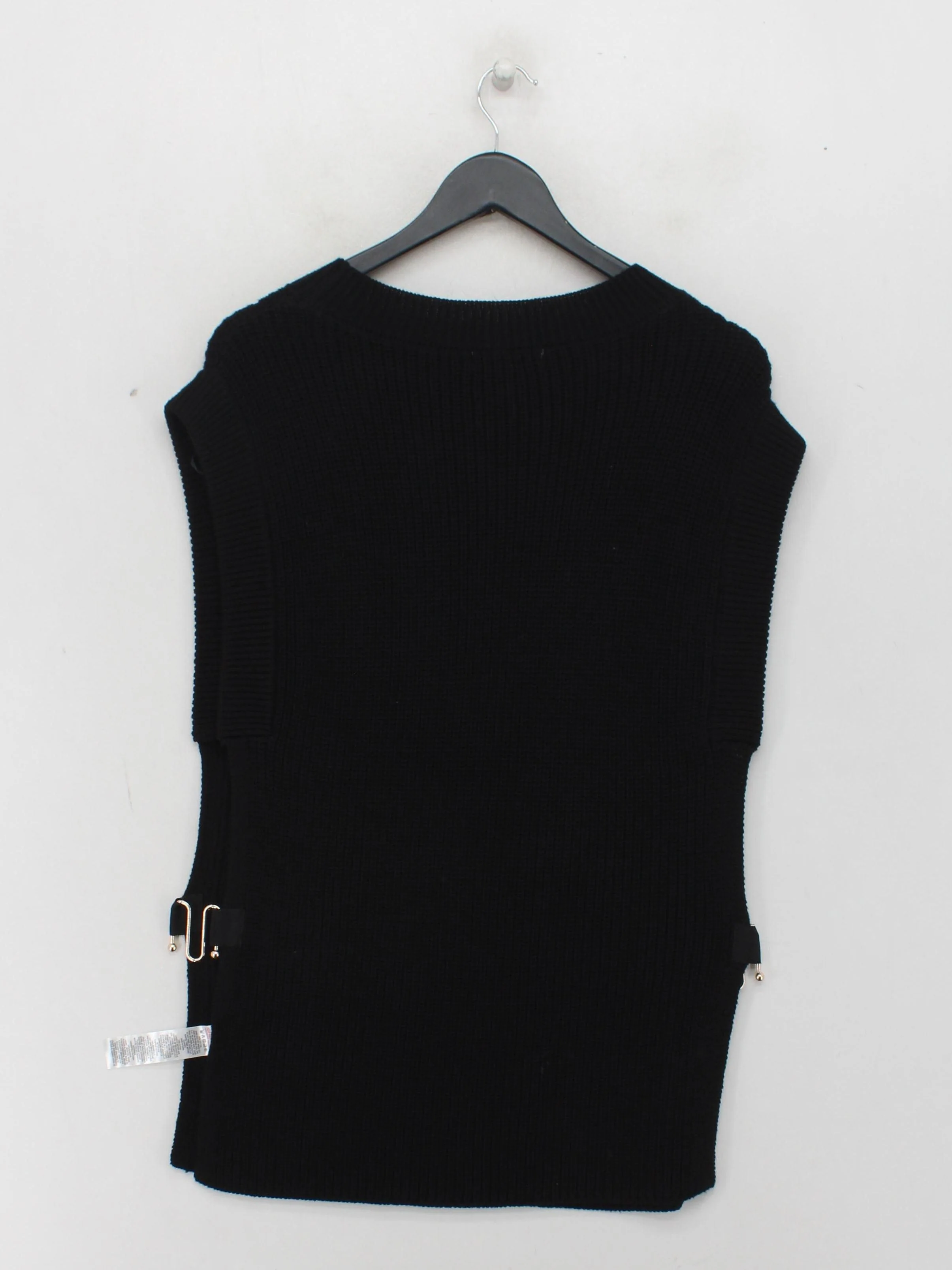 French Connection Women's Jumper L Black 100% Cotton Round Neck Vest - Image 2