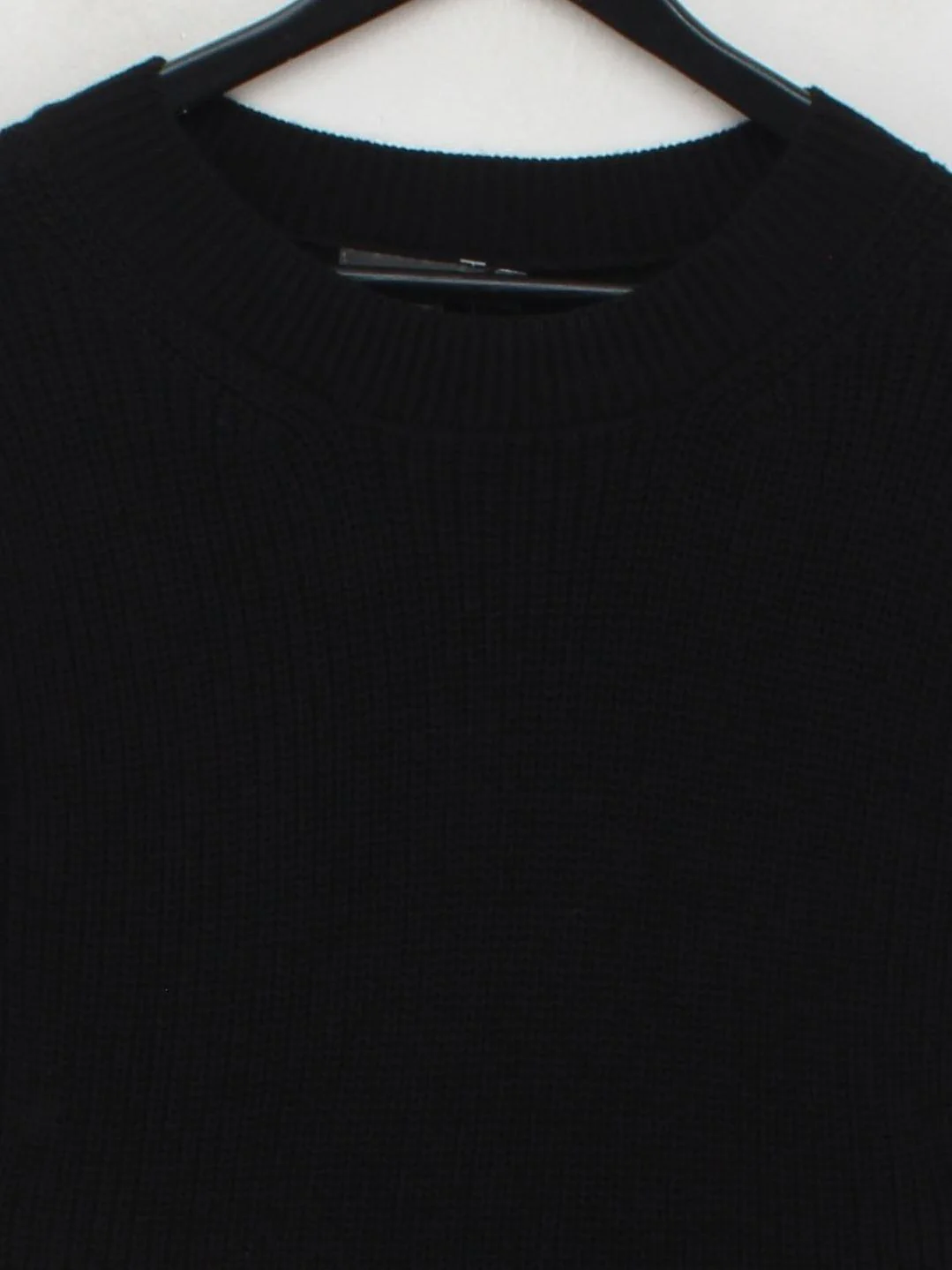 French Connection Women's Jumper L Black 100% Cotton Round Neck Vest - Image 3