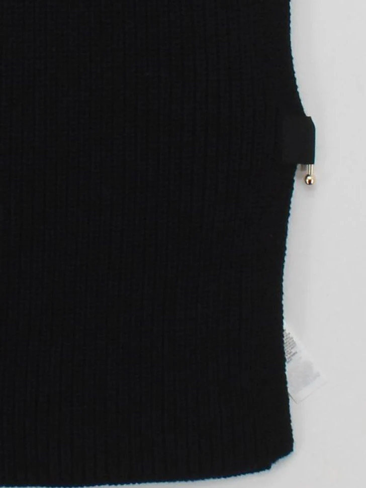 French Connection Women's Jumper L Black 100% Cotton Round Neck Vest - Image 4