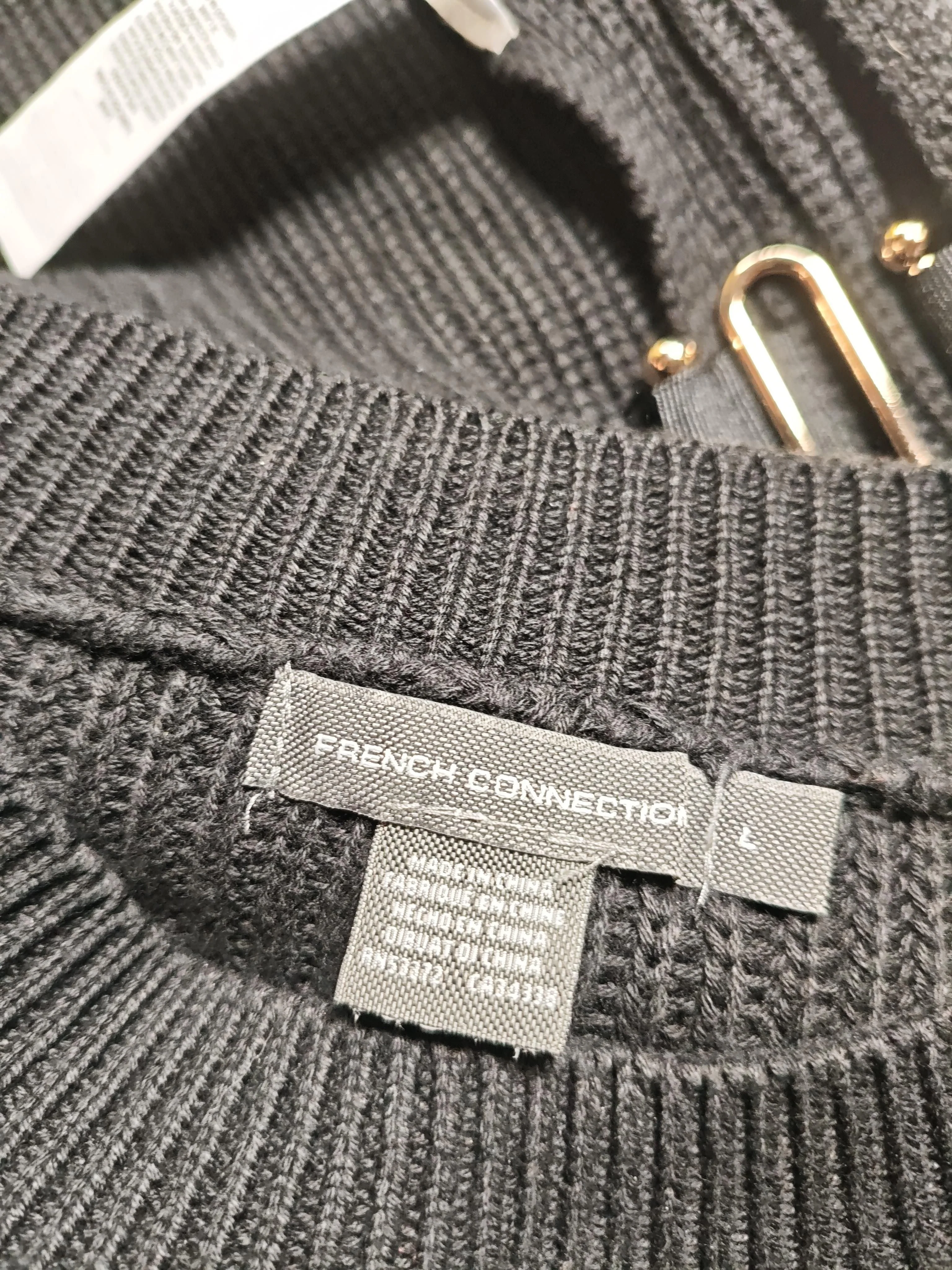 French Connection Women's Jumper L Black 100% Cotton Round Neck Vest - Image 5