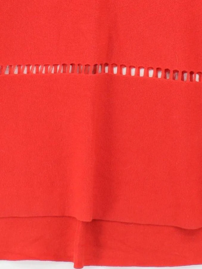 French Connection Women's Jumper L Red 100% Cotton Mock Neck Pullover - Image 4