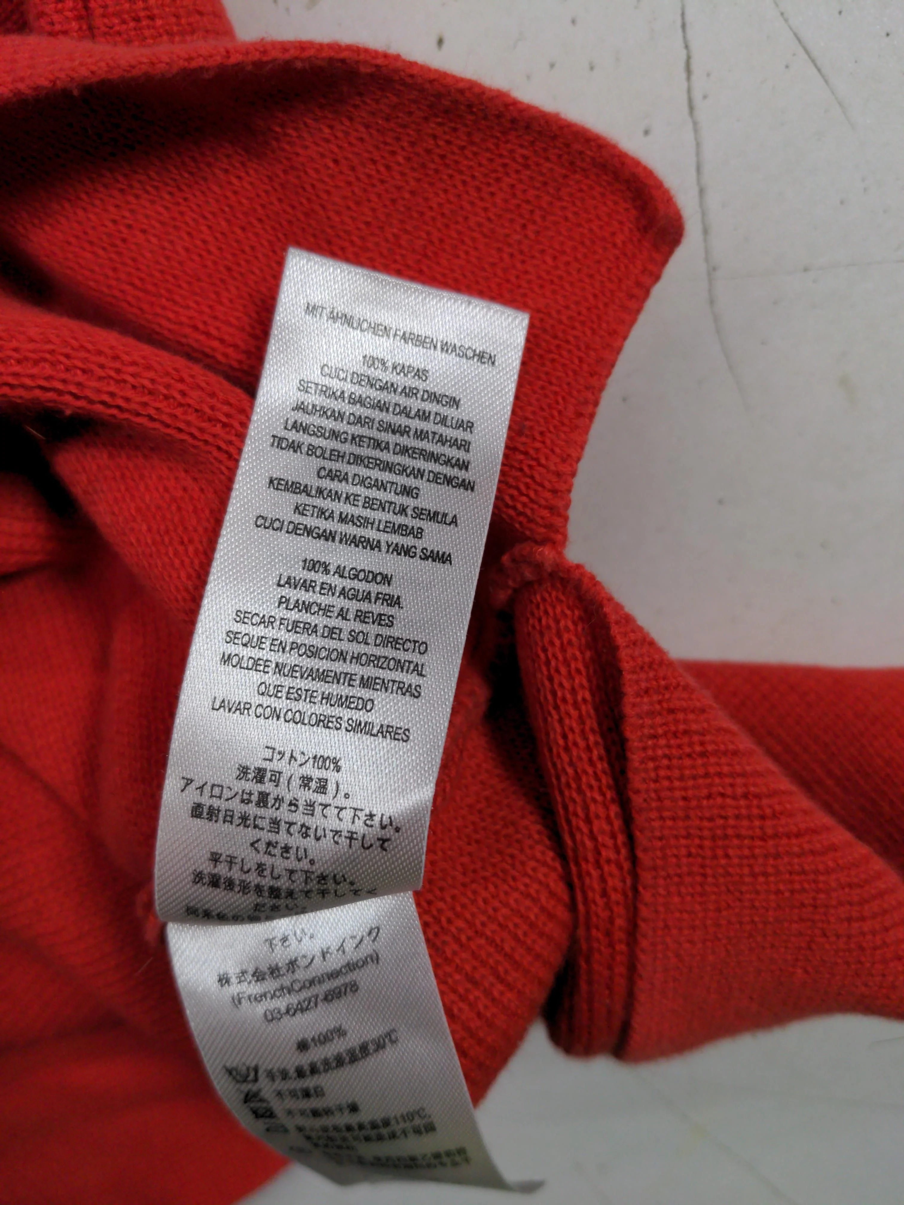 French Connection Women's Jumper L Red 100% Cotton Mock Neck Pullover - Image 6