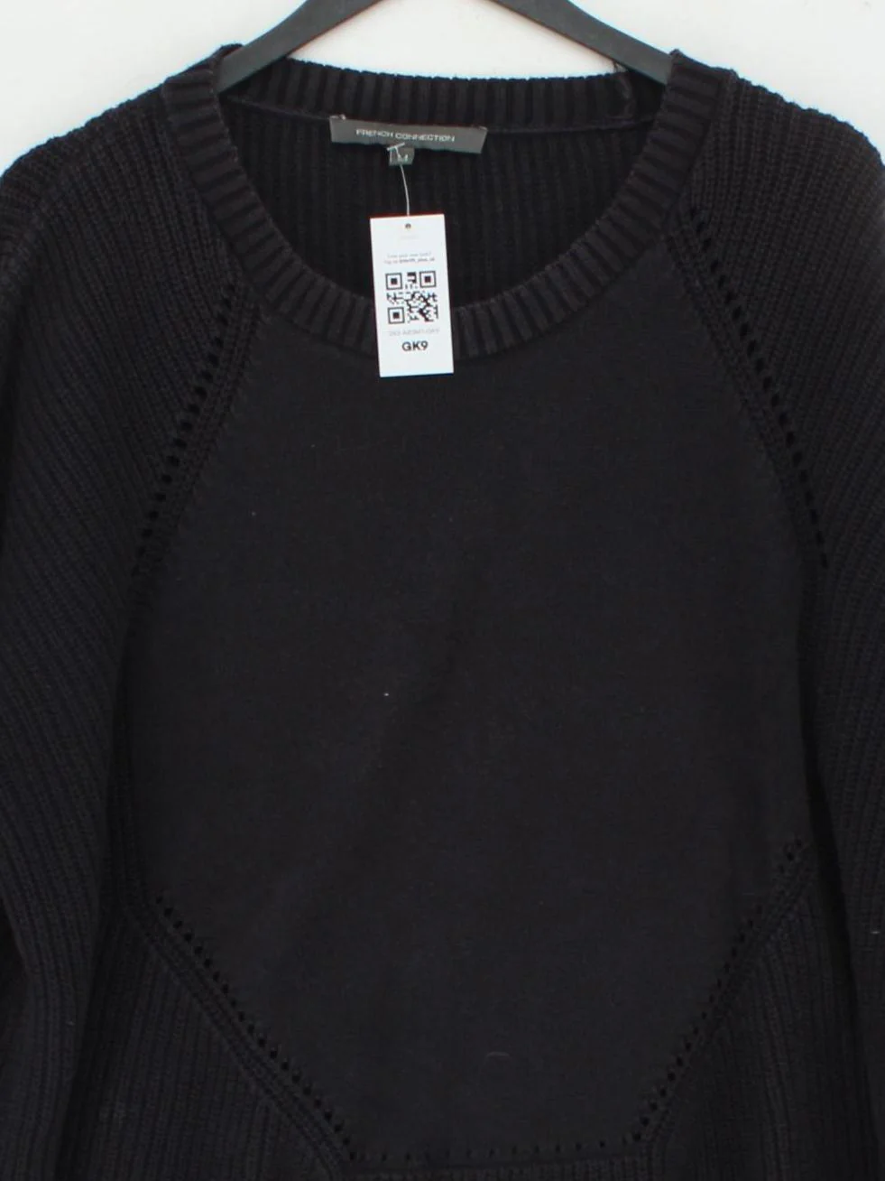 French Connection Women's Jumper M Black 100% Cotton Crew Neck Pullover - Image 3