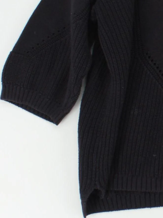 French Connection Women's Jumper M Black 100% Cotton Crew Neck Pullover - Image 4