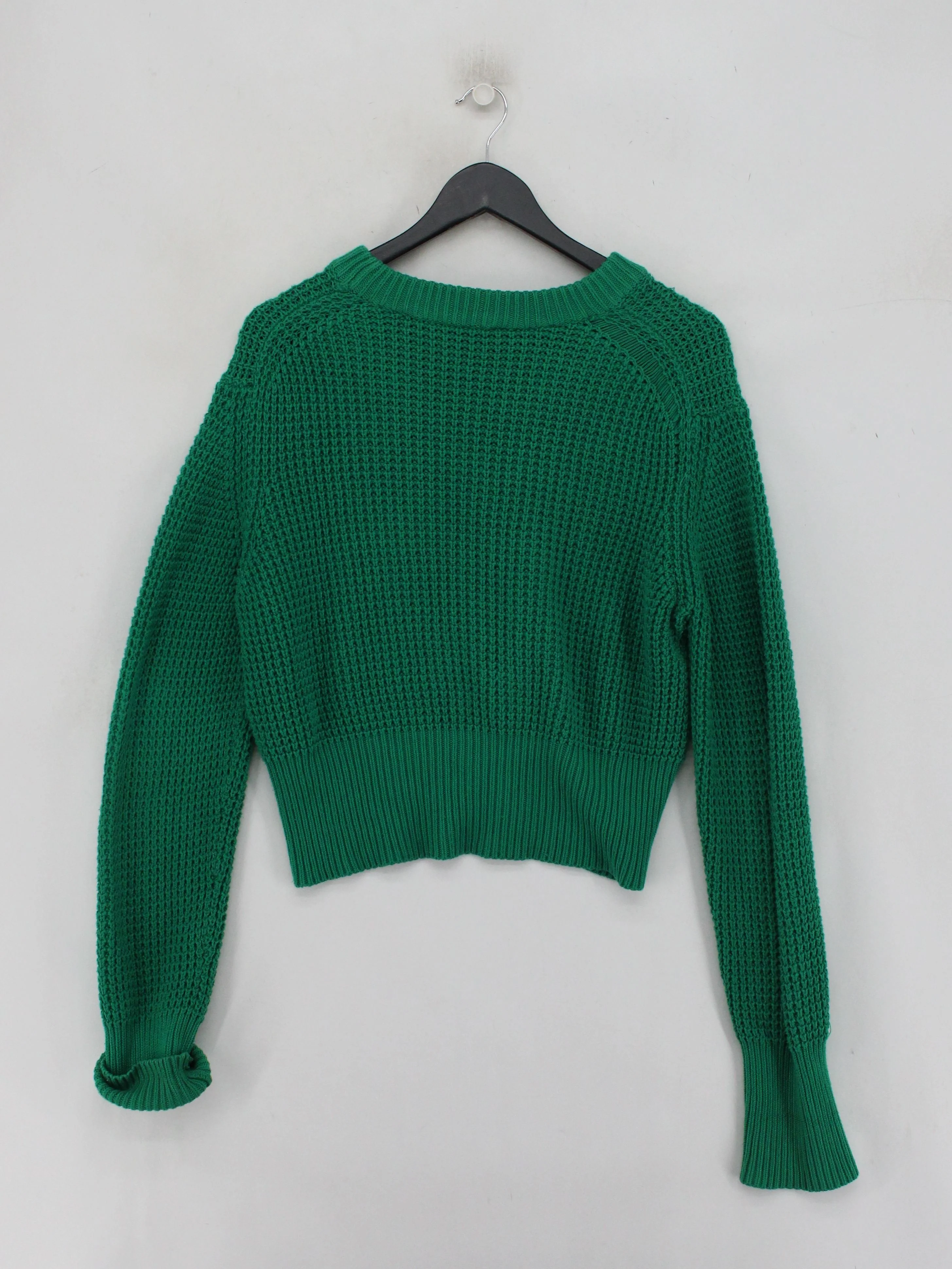 French Connection Women's Jumper M Green 100% Cotton Crew Neck Pullover - Image 2