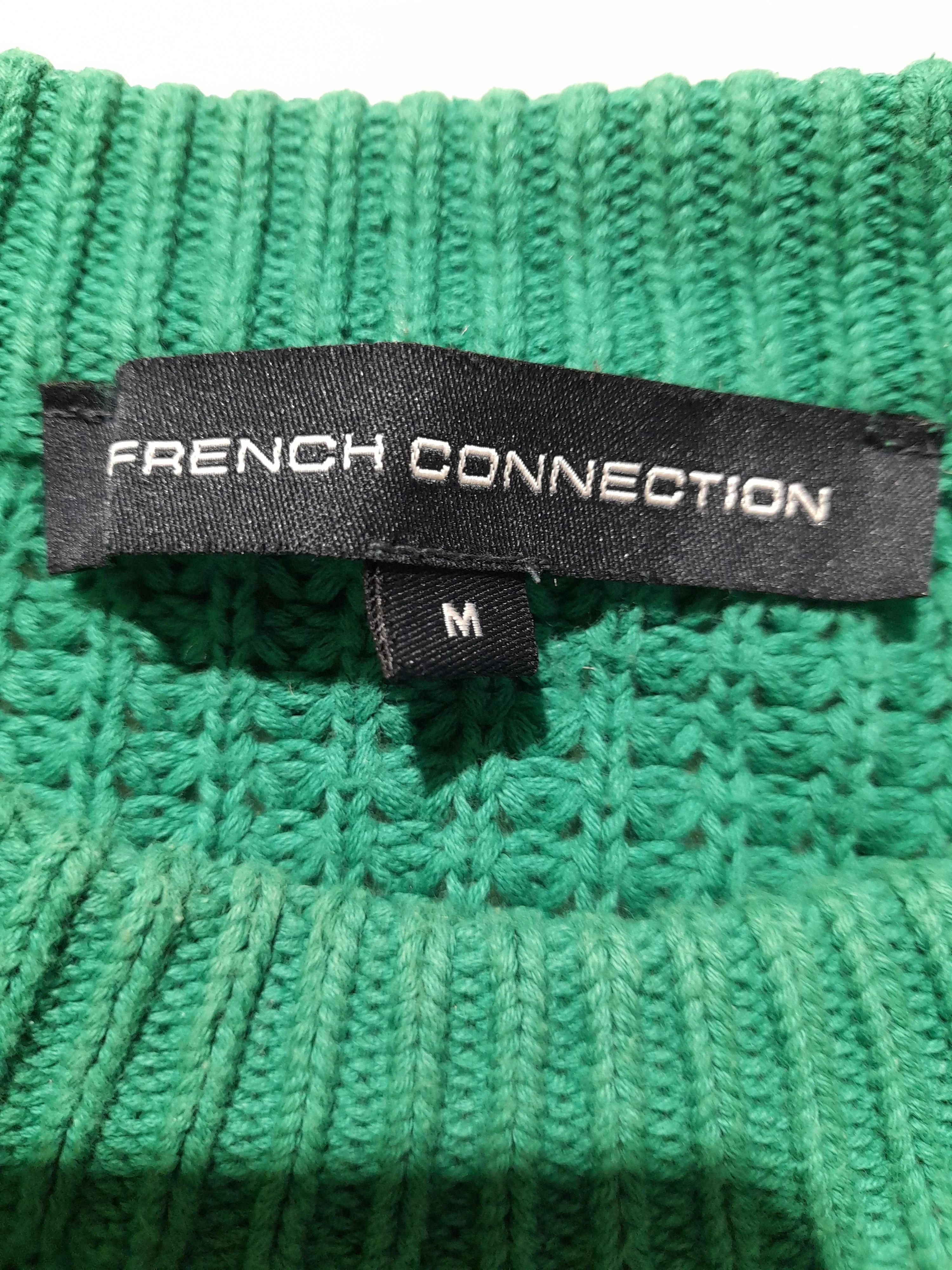 French Connection Women's Jumper M Green 100% Cotton Crew Neck Pullover - Image 5