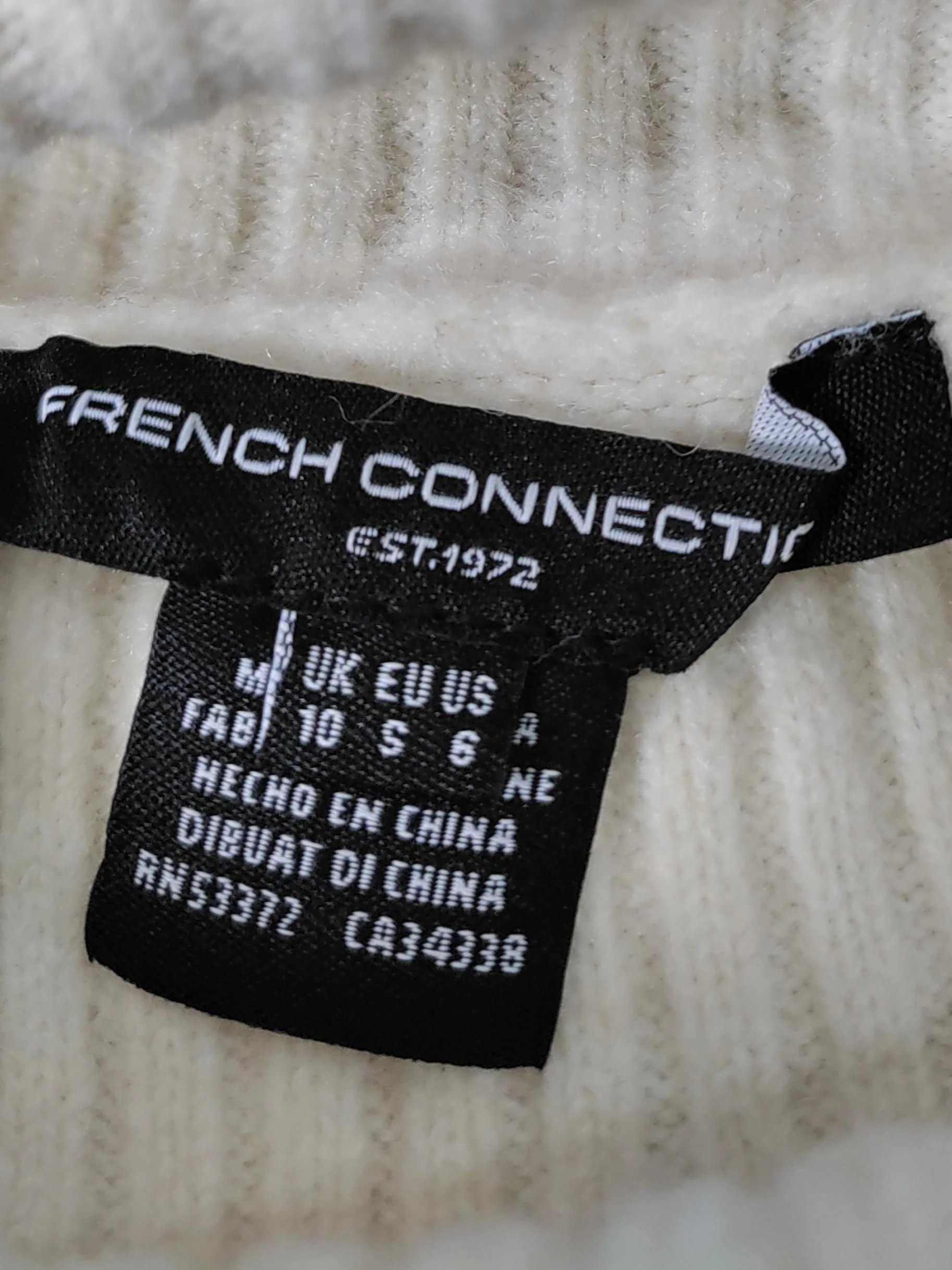 French Connection Women's Jumper S Cream Polyester - Image 5