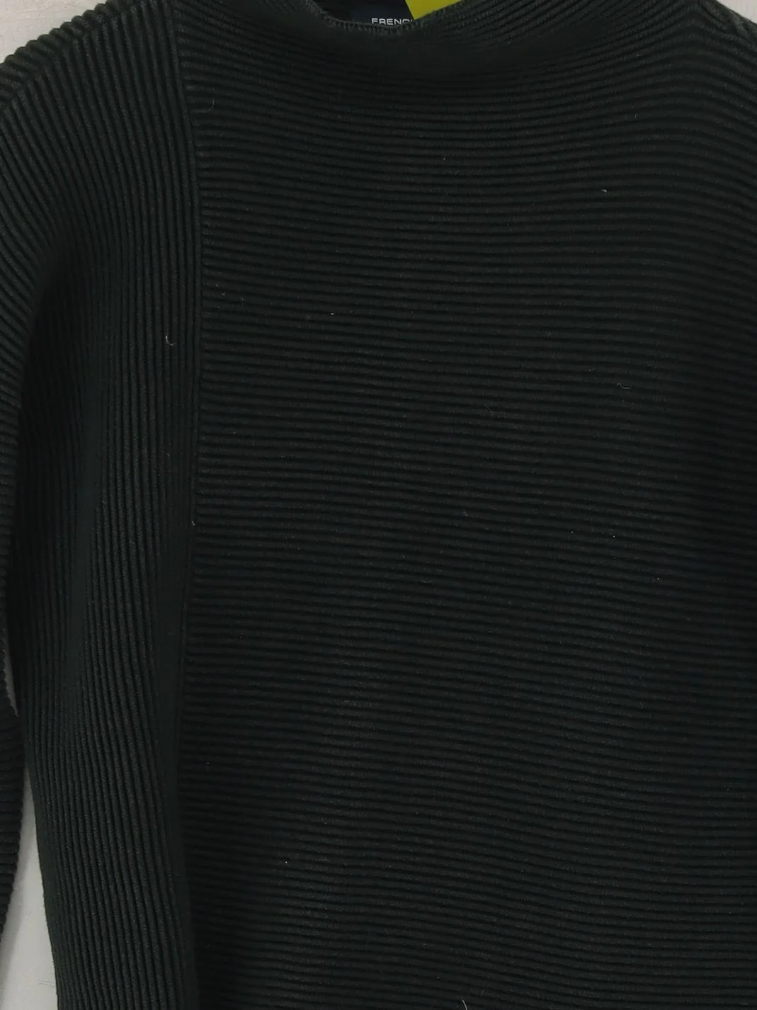 French Connection Women's Jumper S Green 100% Cotton High Neck Pullover - Image 3