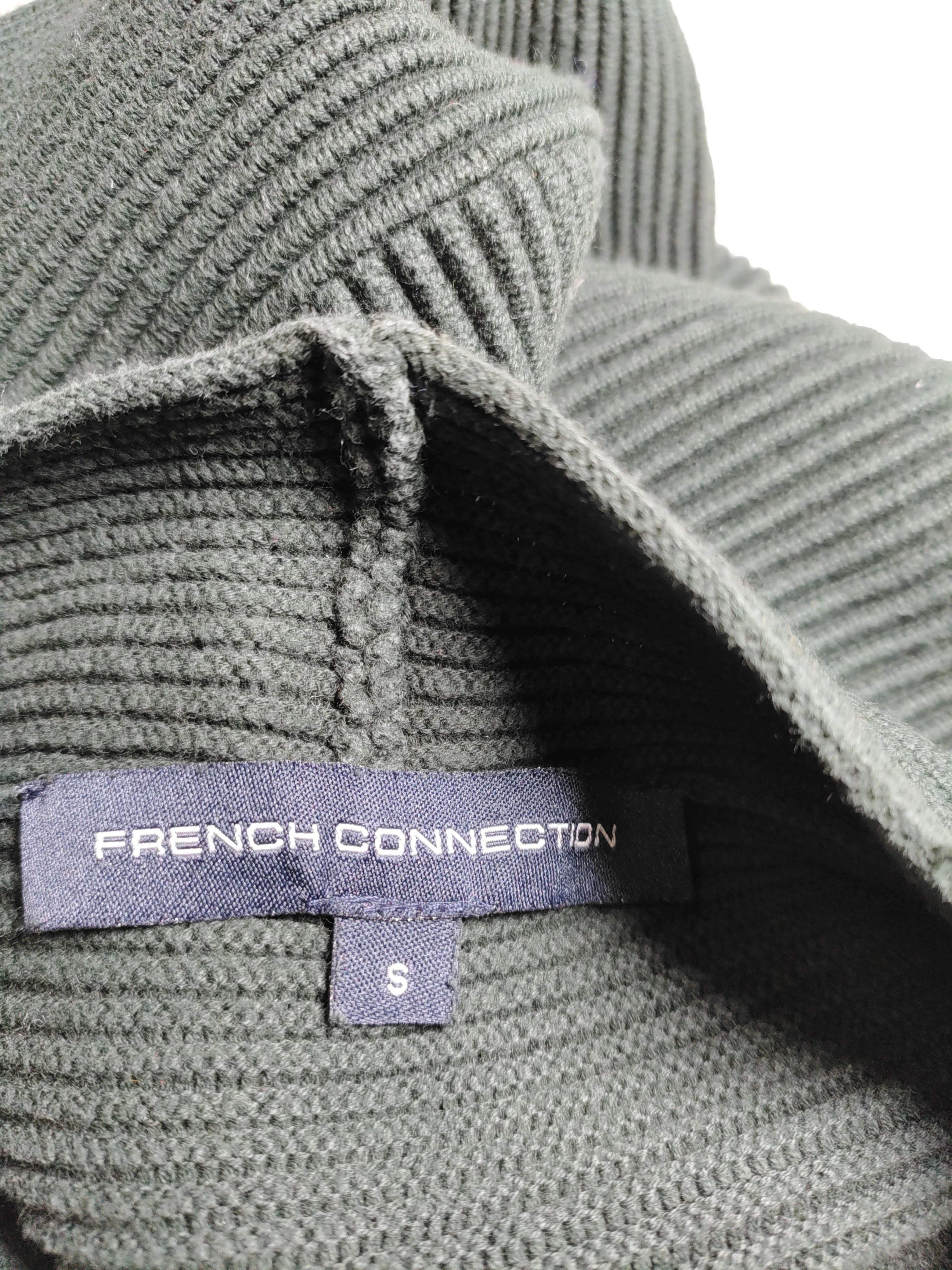 French Connection Women's Jumper S Green 100% Cotton High Neck Pullover - Image 5