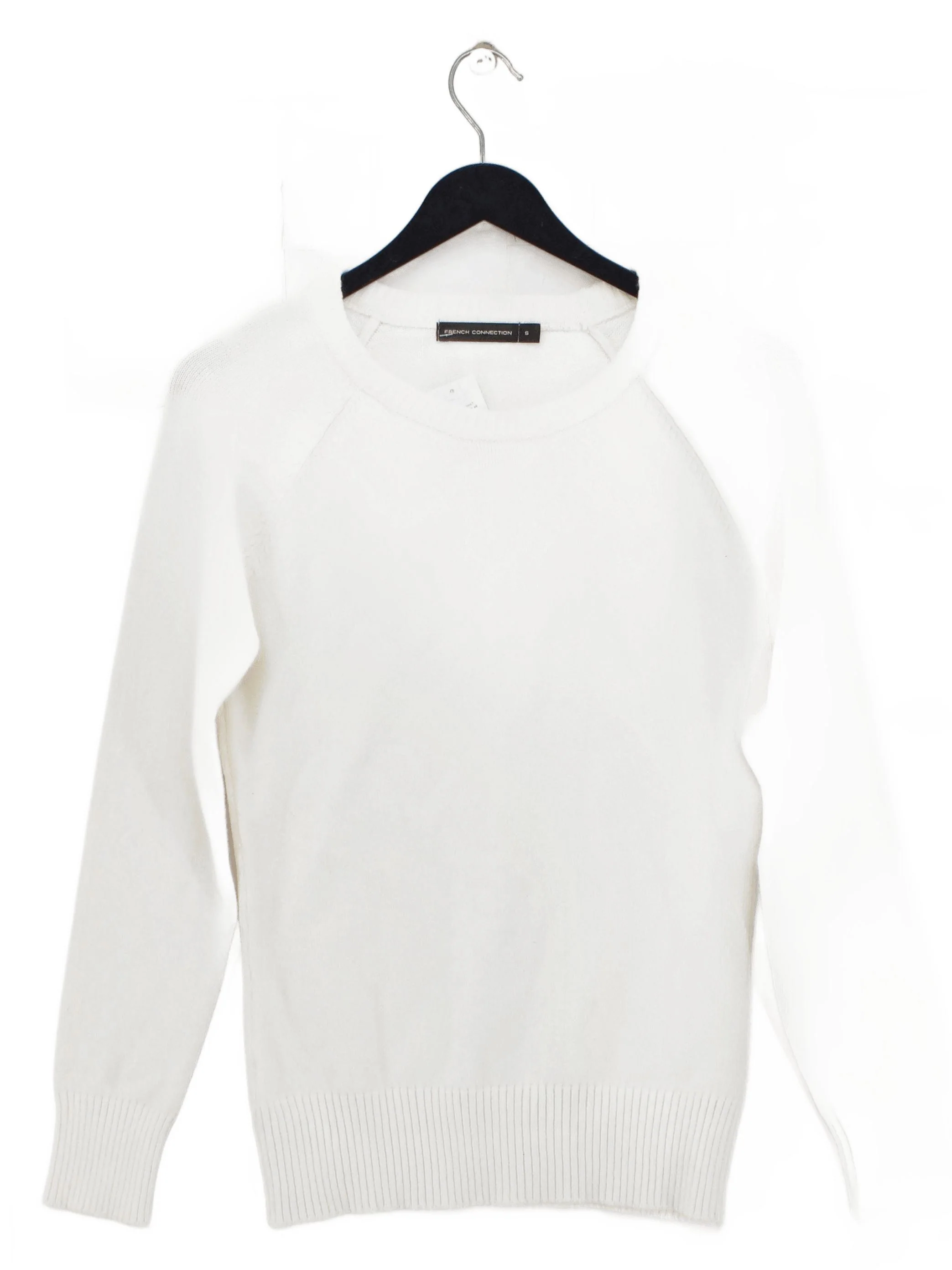 French Connection Women's Jumper S White Viscose with Polyester, Nylon Pullover