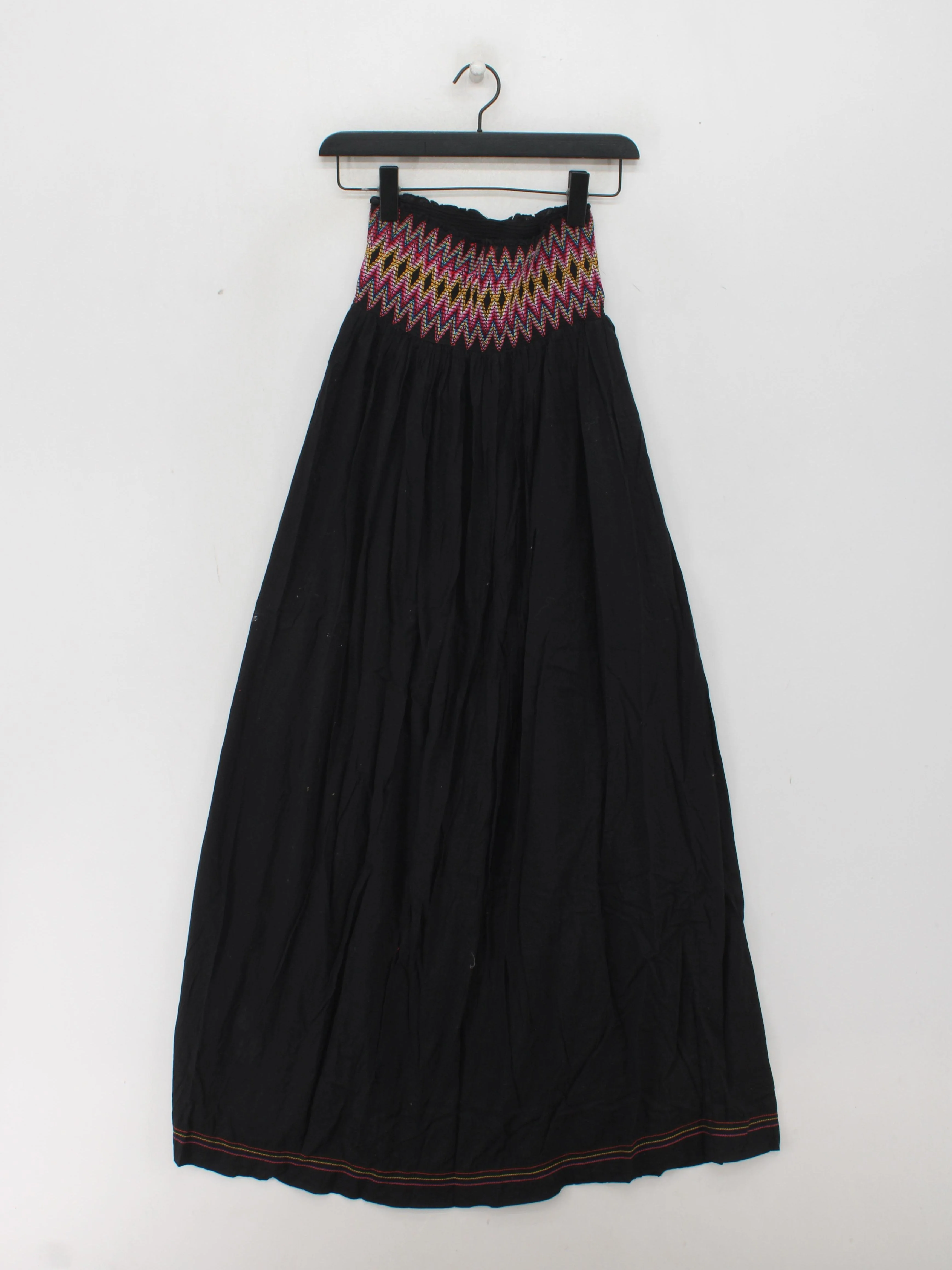 French Connection Women's Maxi Skirt XS Black Geometric 100% Cotton Long Maxi - Image 2