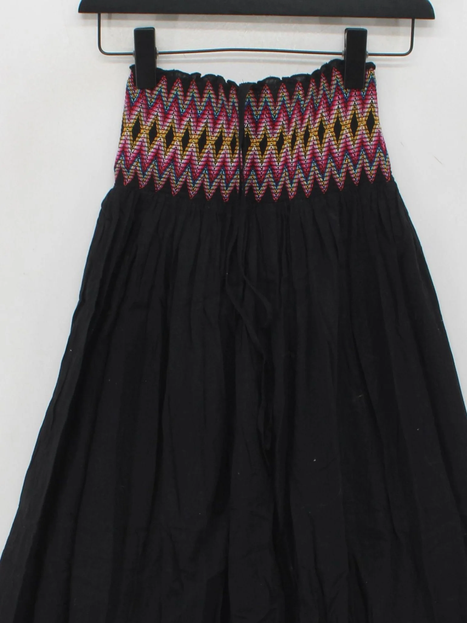 French Connection Women's Maxi Skirt XS Black Geometric 100% Cotton Long Maxi - Image 3