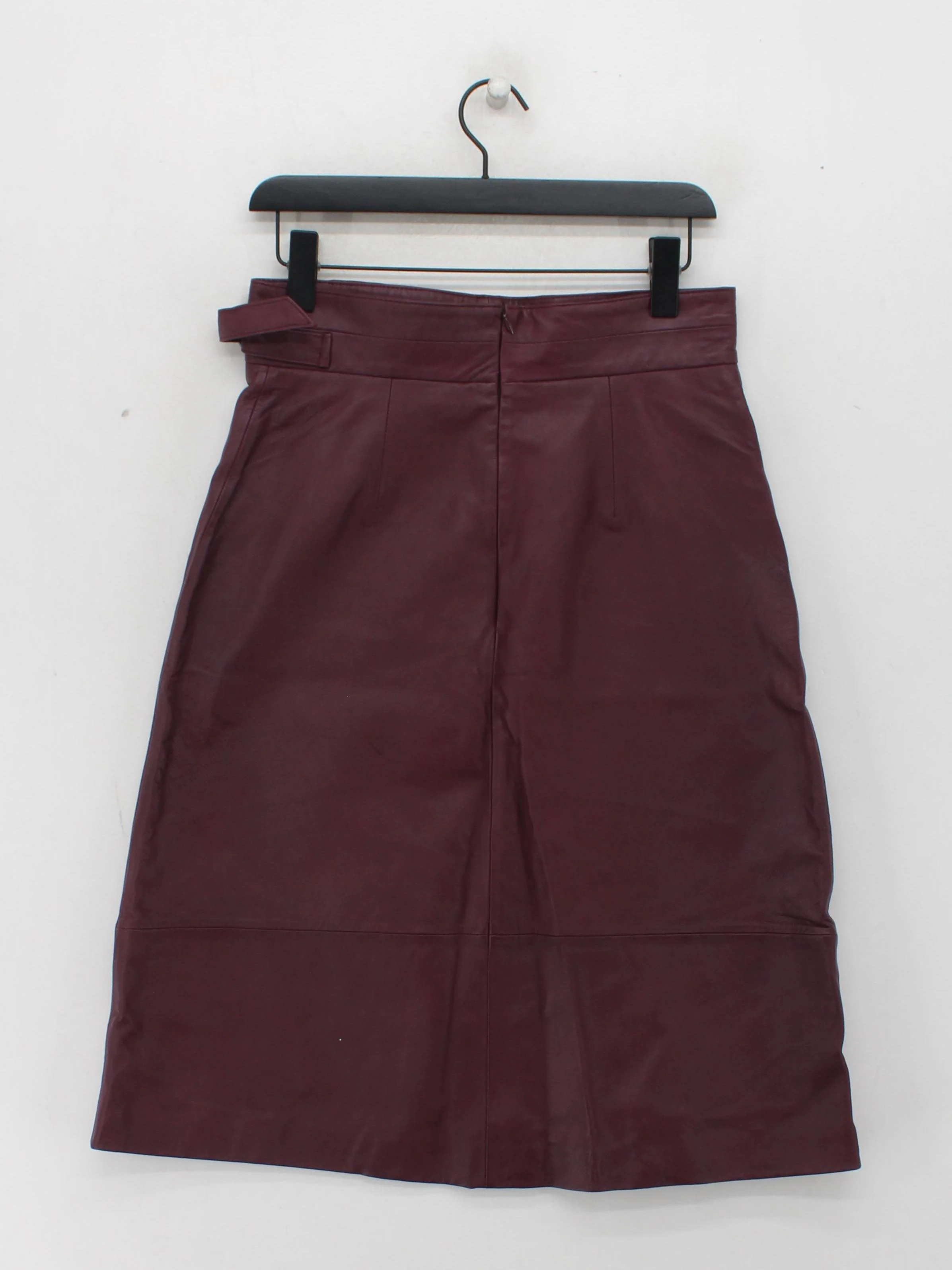 French Connection Women's Midi Skirt M Red Leather with Polyester Midi A-Line - Image 2