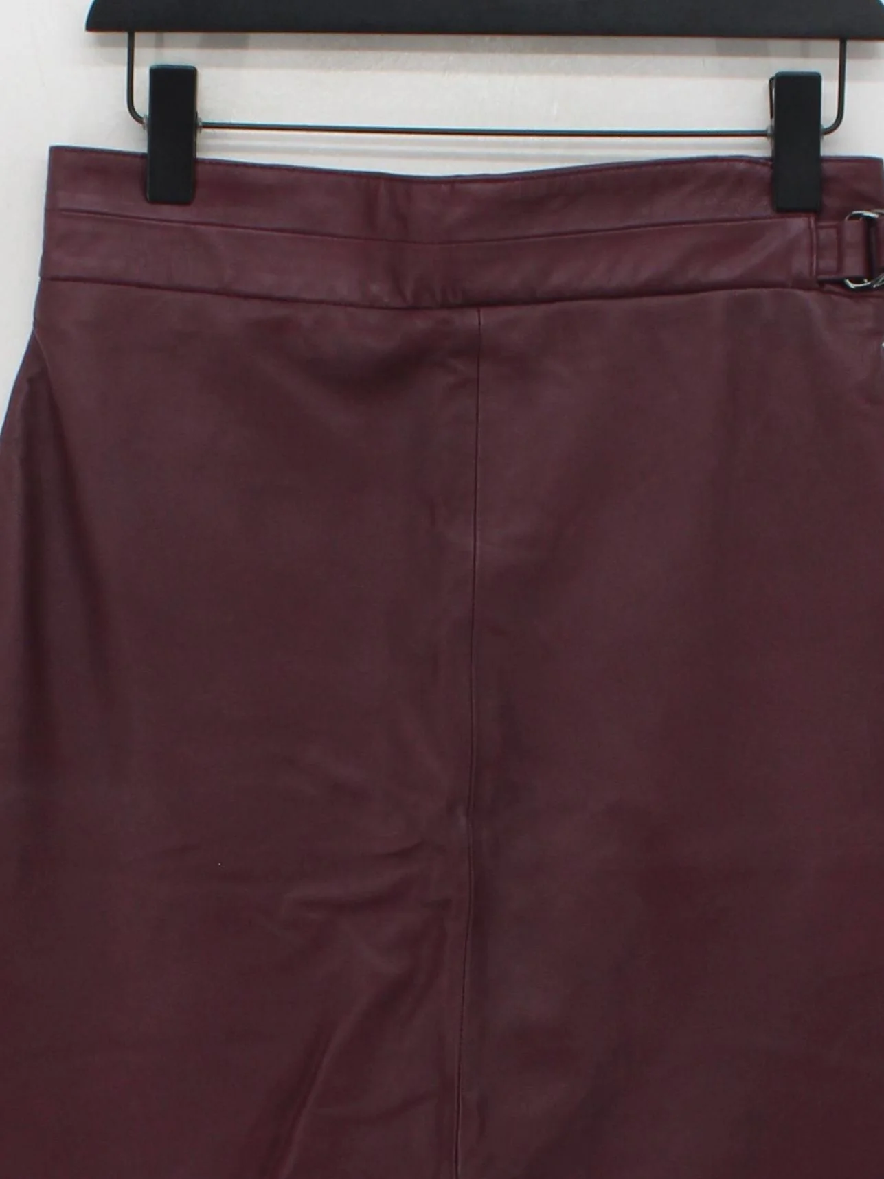 French Connection Women's Midi Skirt M Red Leather with Polyester Midi A-Line - Image 3