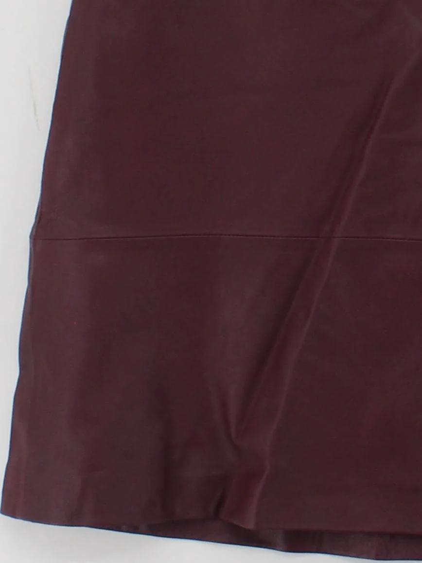 French Connection Women's Midi Skirt M Red Leather with Polyester Midi A-Line - Image 4