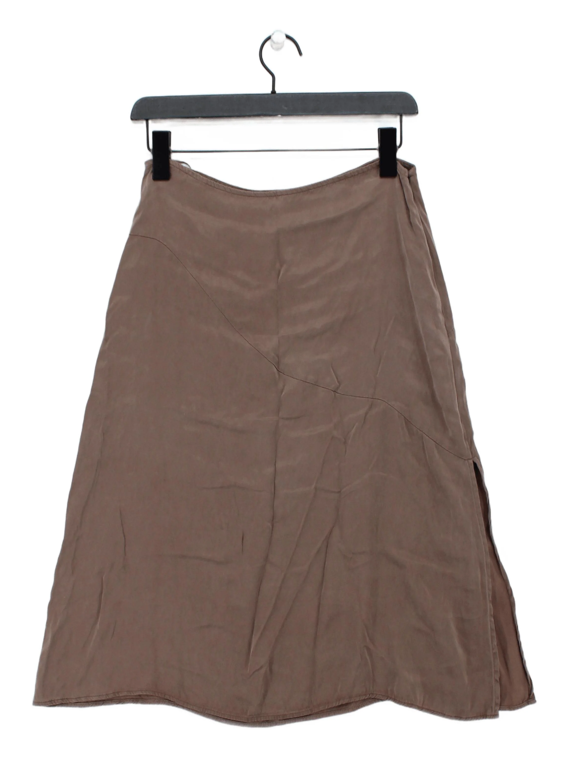 French Connection Women's Midi Skirt S Brown Rayon with Viscose Midi A-Line