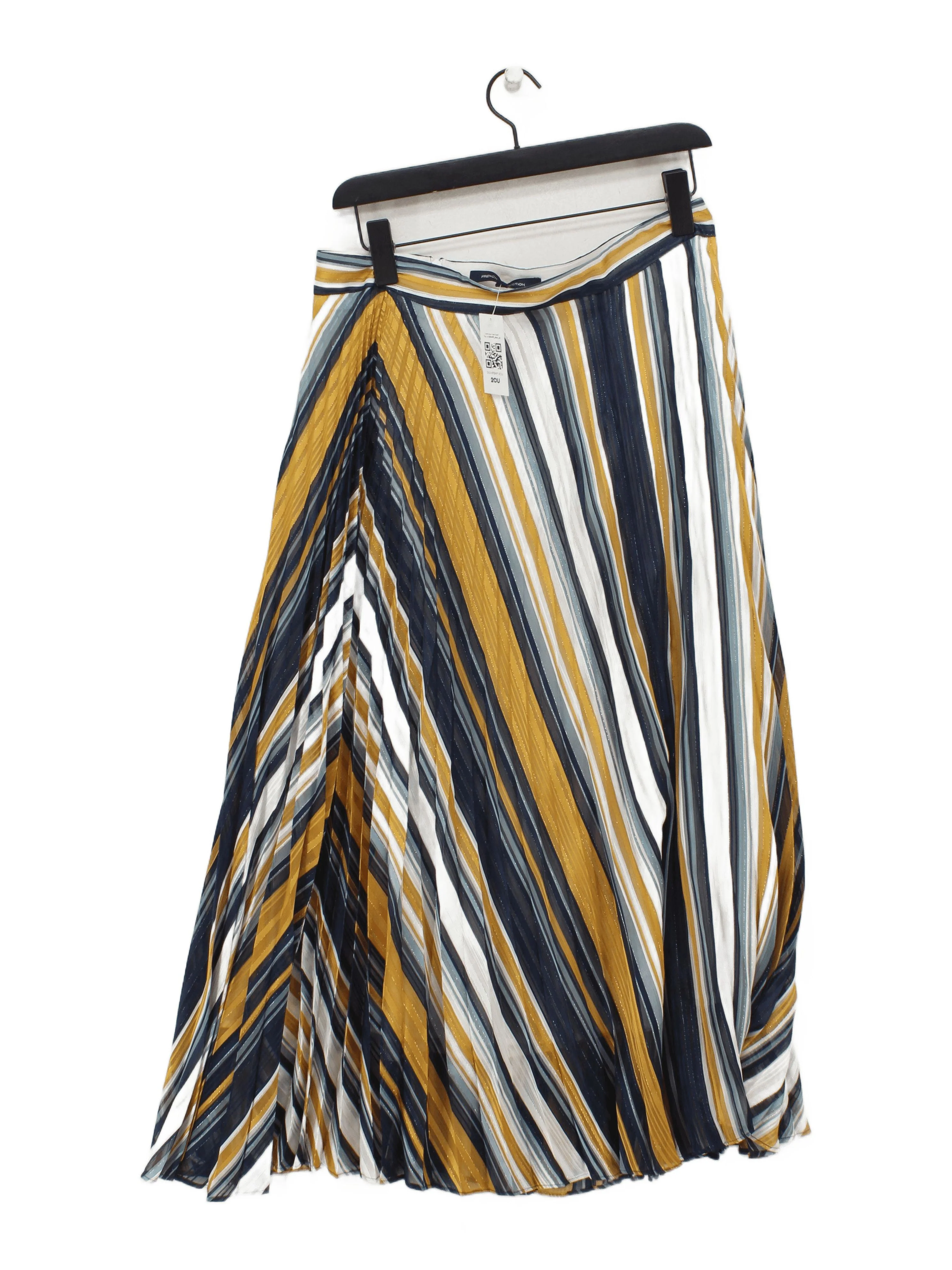 French Connection Women's Midi Skirt UK 12 Multi 100% Polyester Pleated