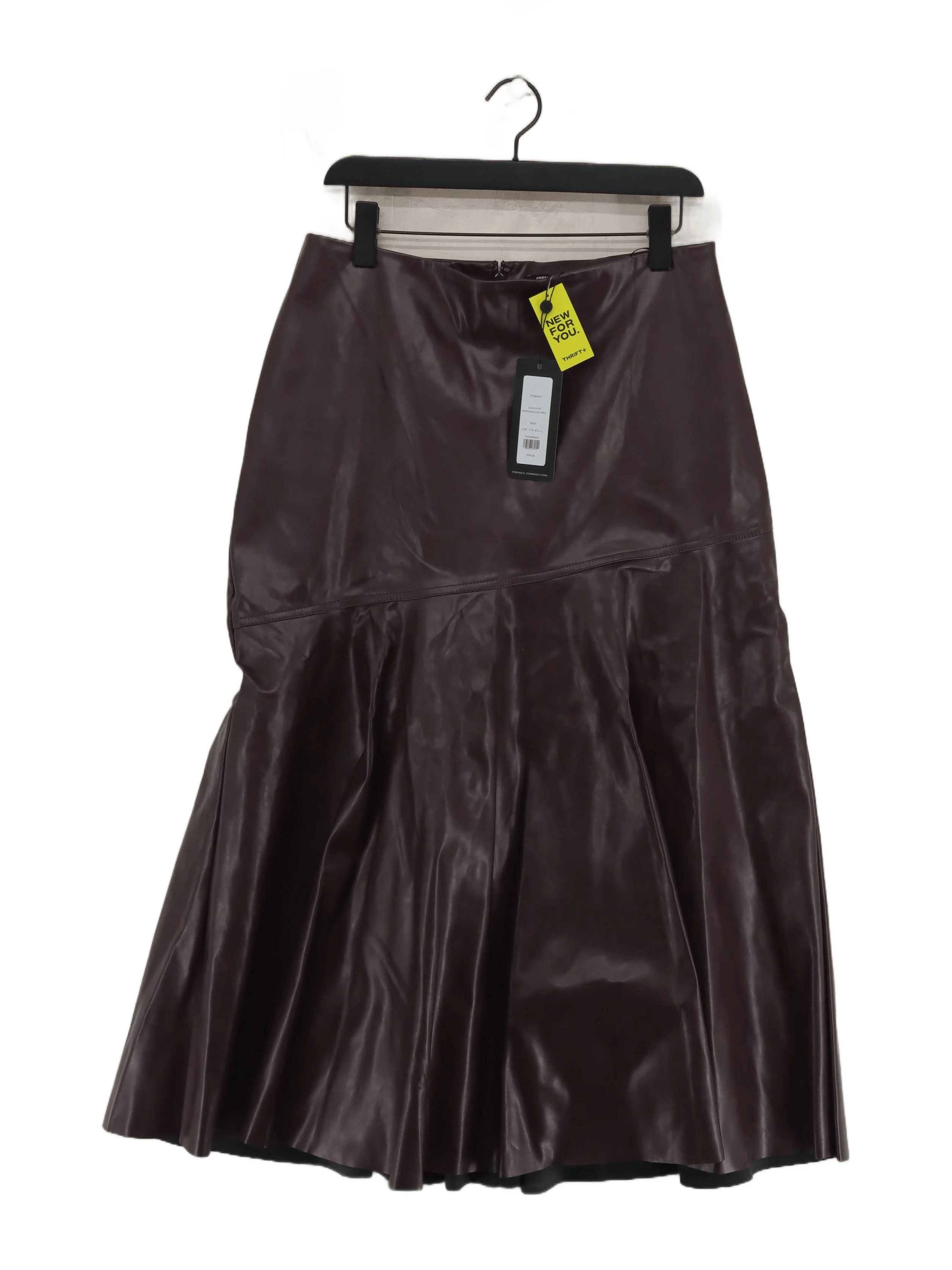 French Connection Women's Midi Skirt UK 14 Brown Polyester New with tags