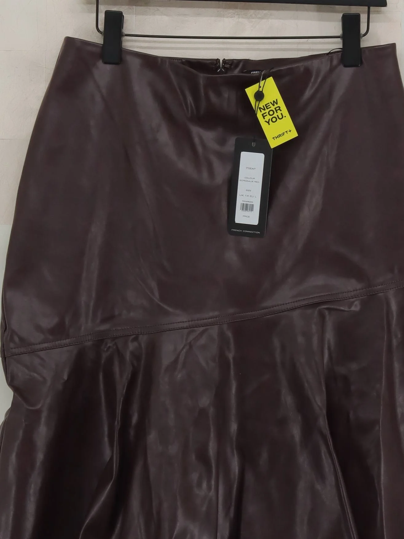 French Connection Women's Midi Skirt UK 14 Brown Polyester New with tags - Image 3