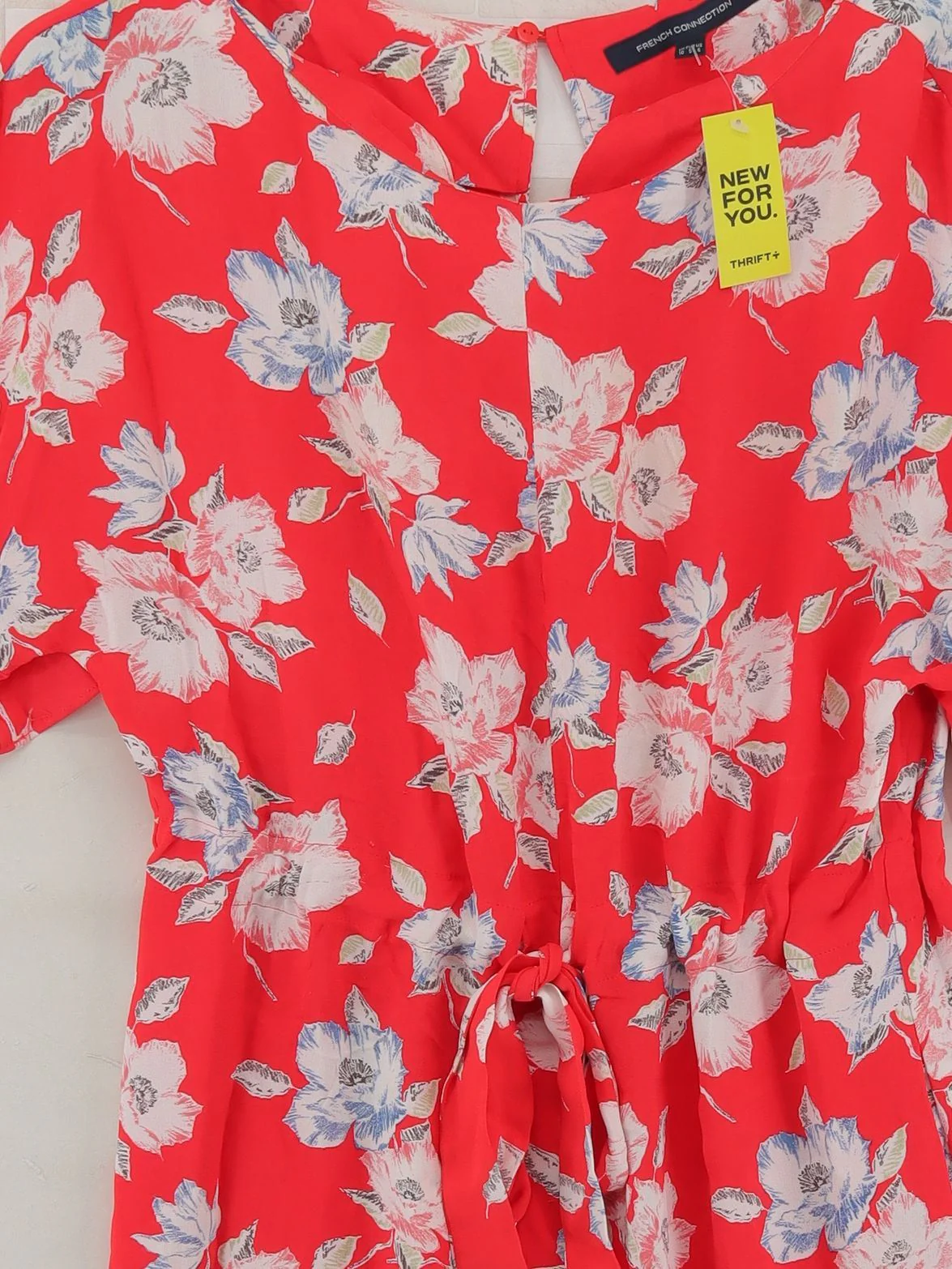 French Connection Women's Playsuit UK 10 Red Floral 100% Viscose Playsuit - Image 3