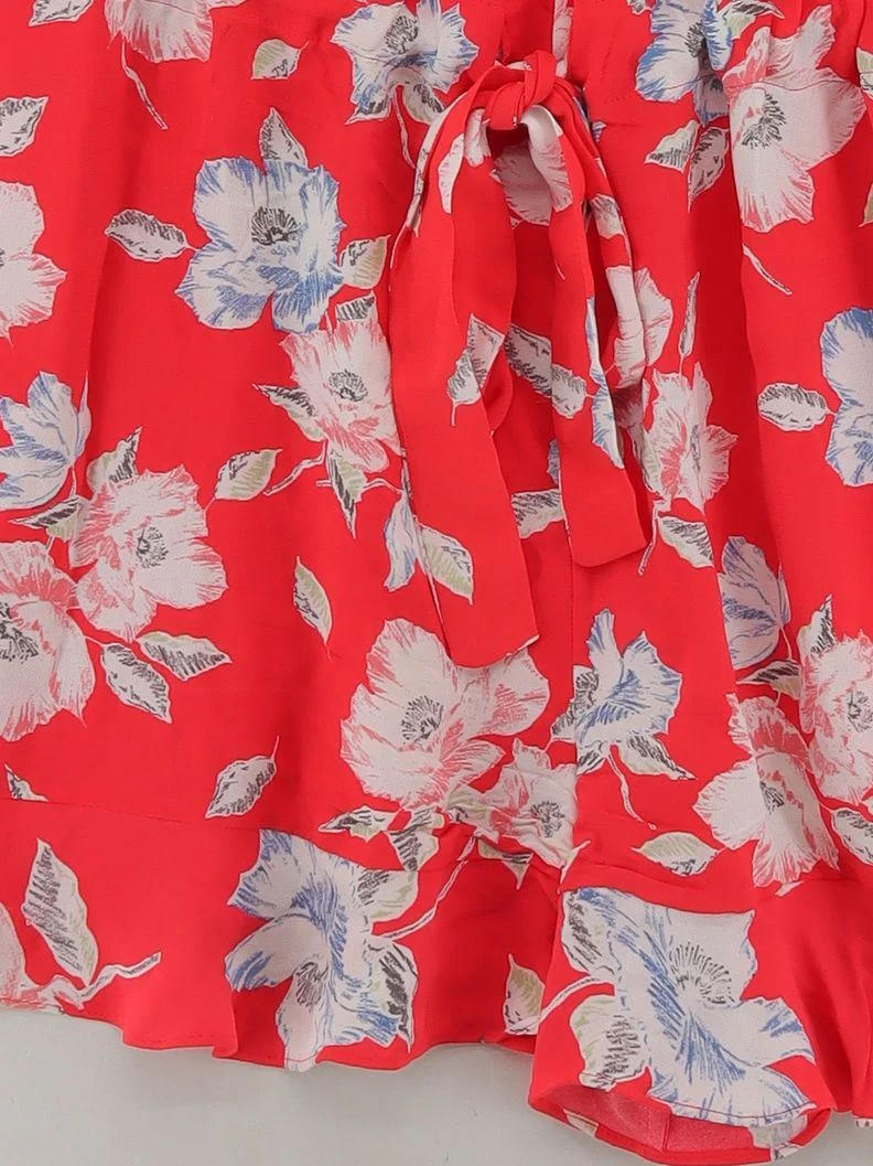 French Connection Women's Playsuit UK 10 Red Floral 100% Viscose Playsuit - Image 4
