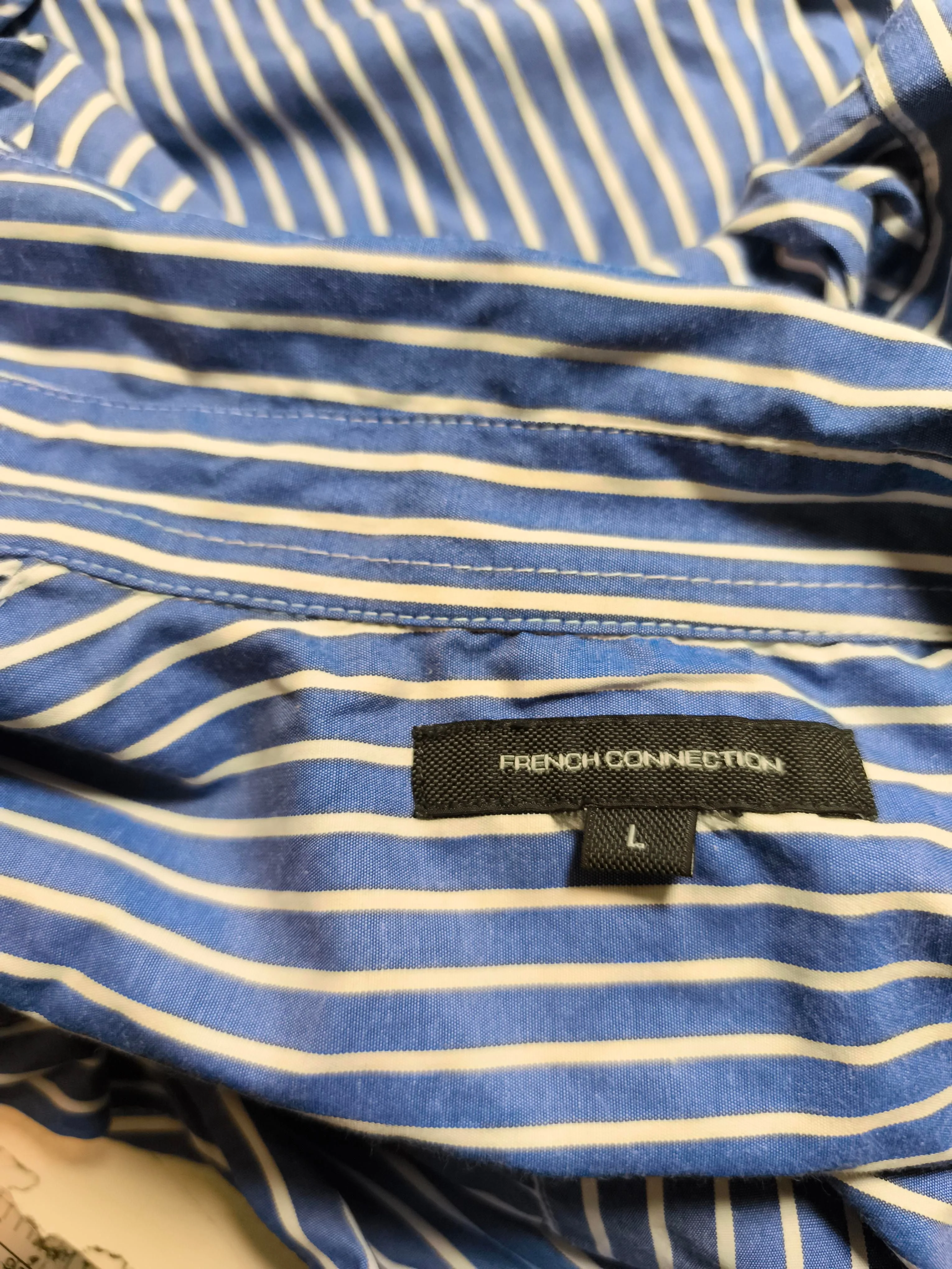 French Connection Women's Shirt L Blue Polyester with Cotton Basic - Image 5