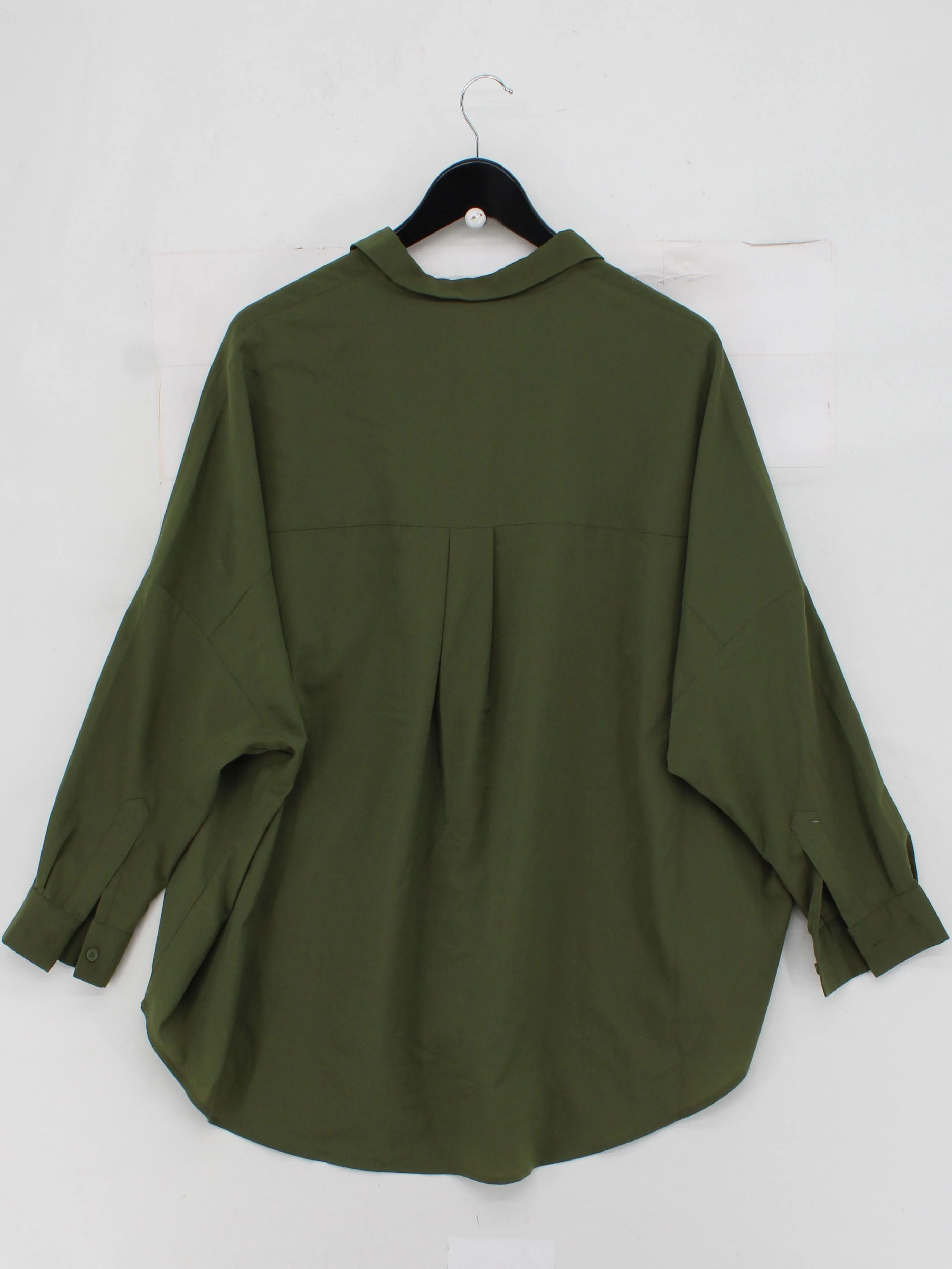 French Connection Women's Shirt L Green 100% Other Long Sleeve Collared Basic - Image 2