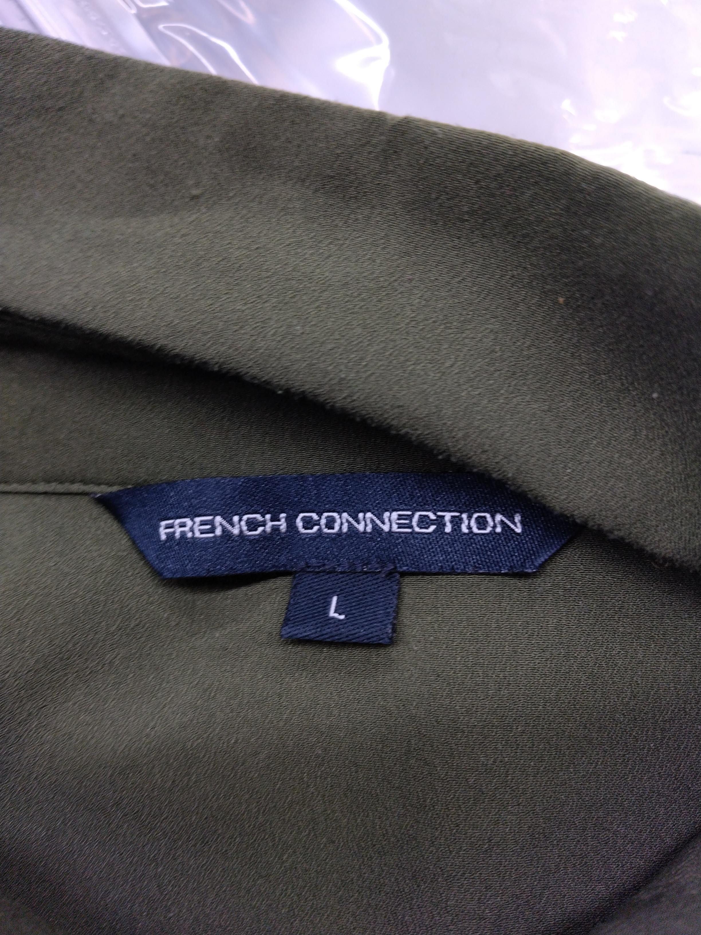 French Connection Women's Shirt L Green 100% Other Long Sleeve Collared Basic - Image 5