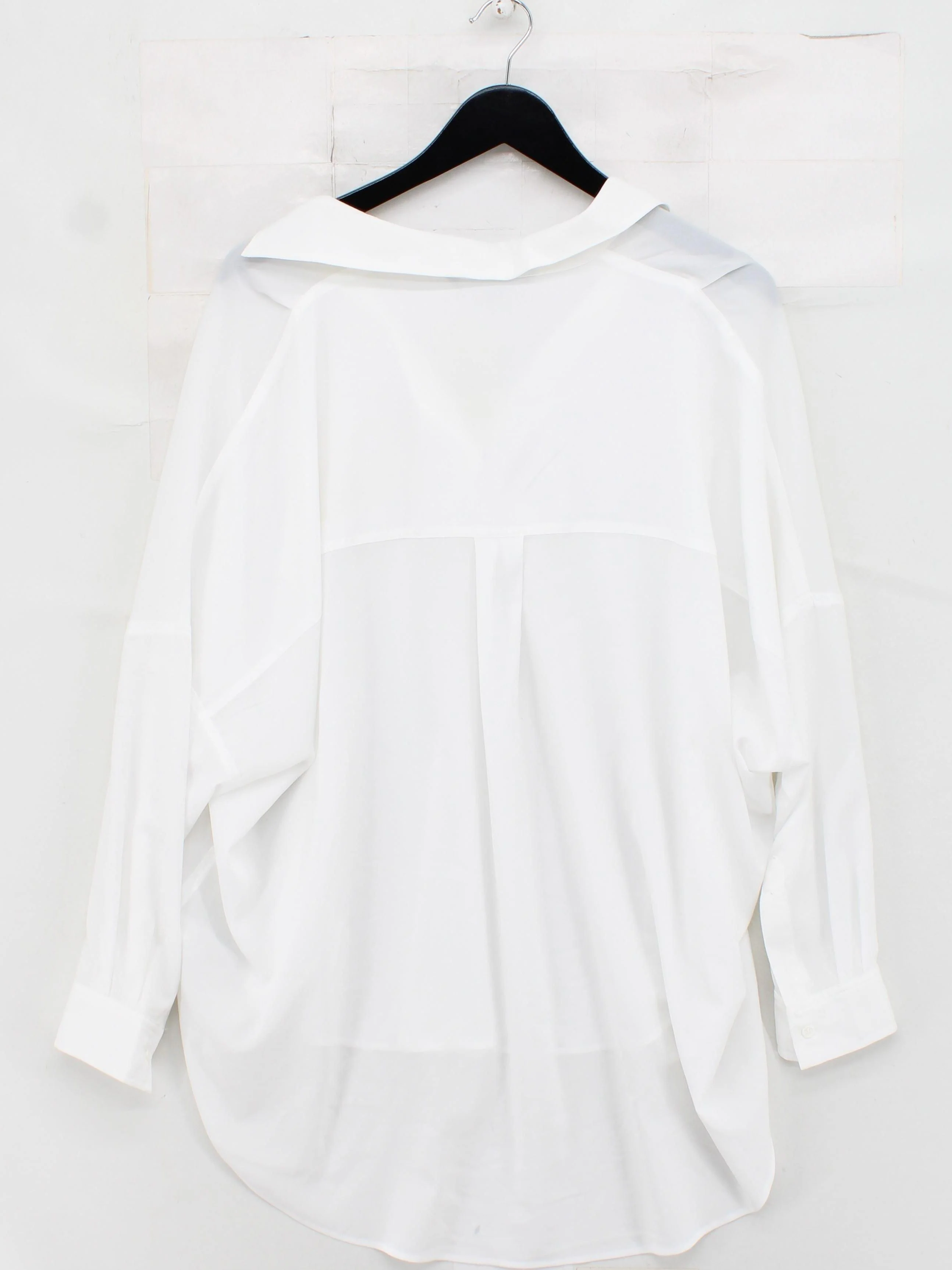 French Connection Women's Shirt L White 100% Polyester Basic - Image 2