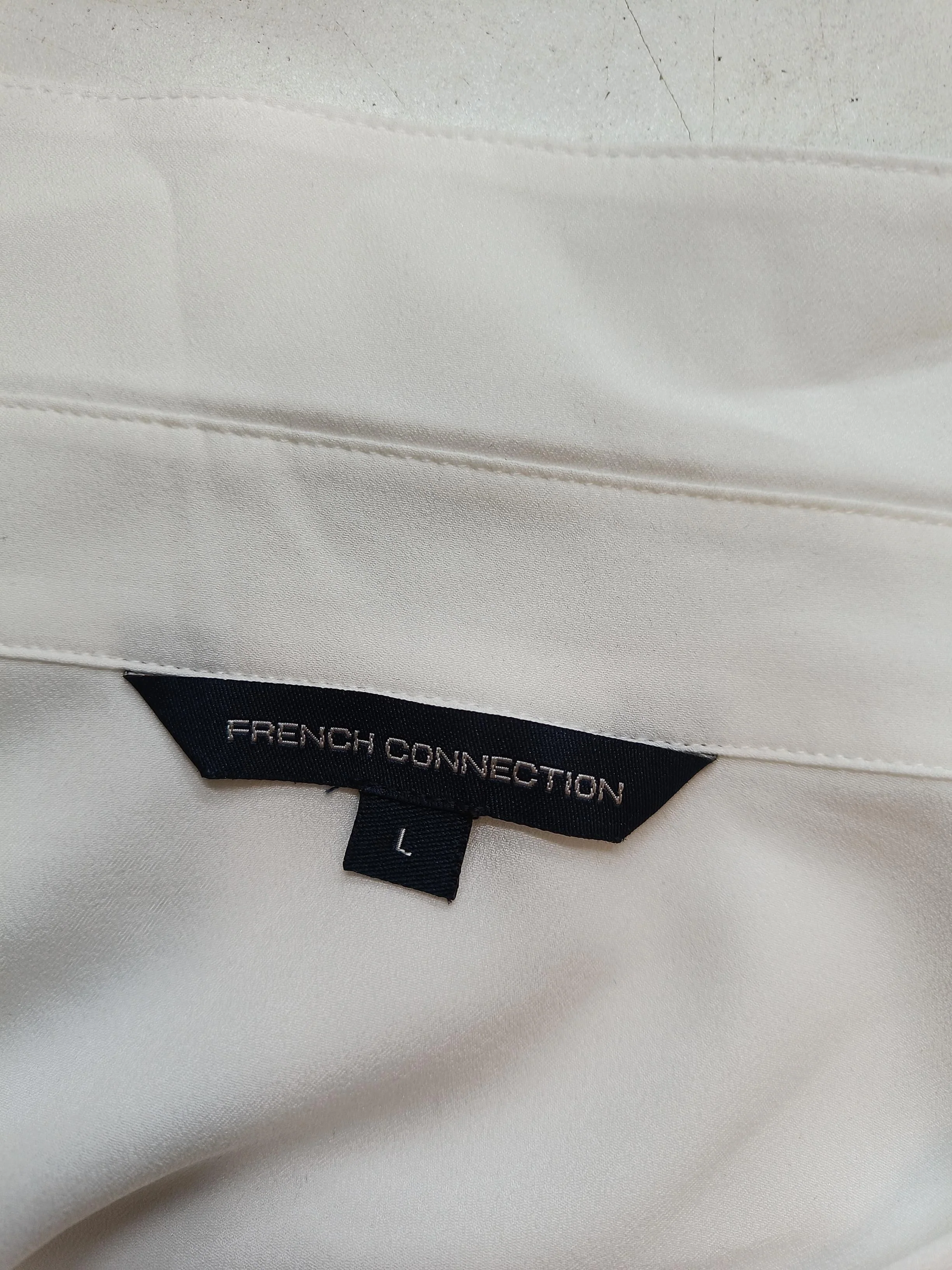 French Connection Women's Shirt L White 100% Polyester Basic - Image 5