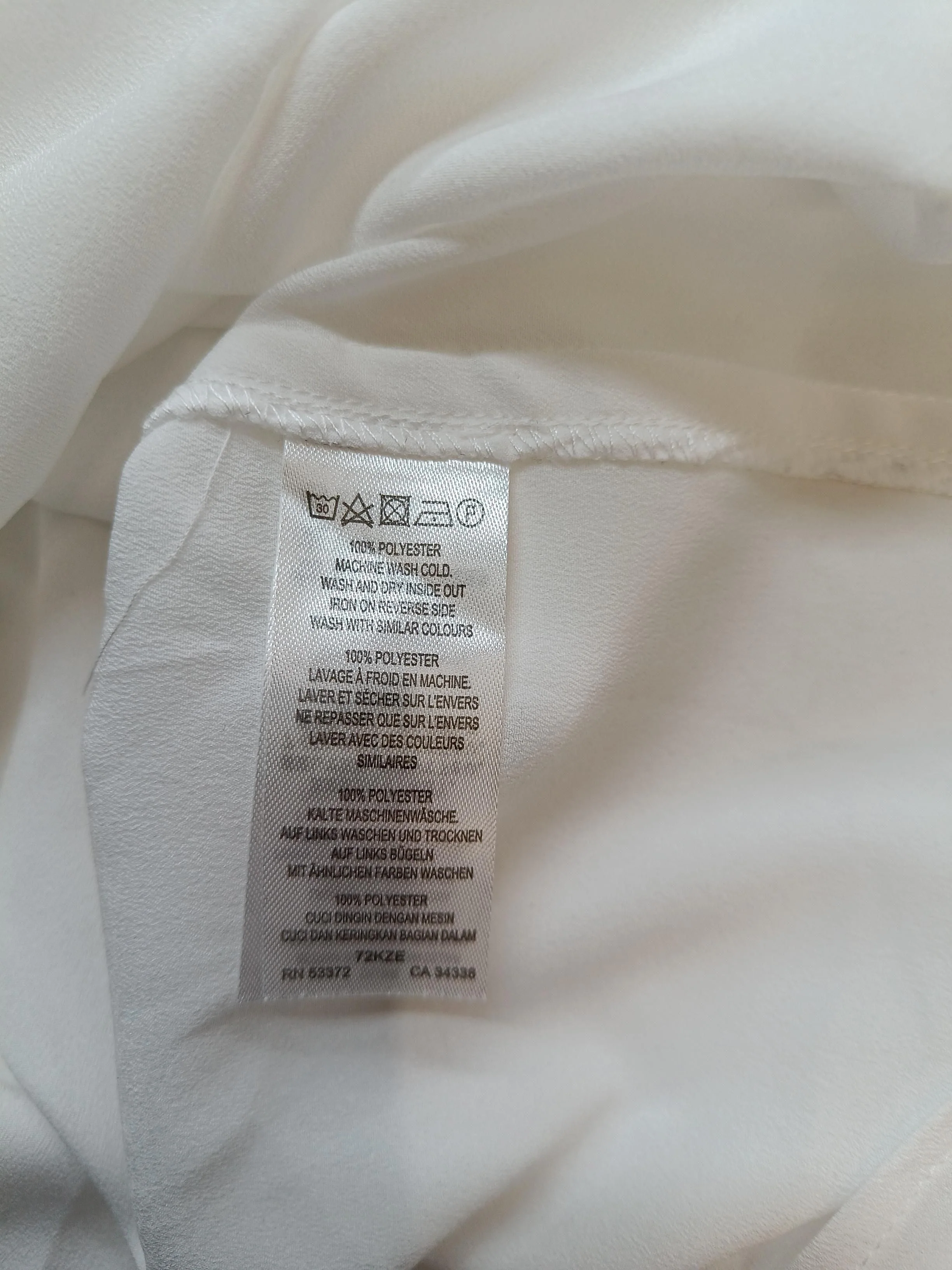 French Connection Women's Shirt L White 100% Polyester Basic - Image 6