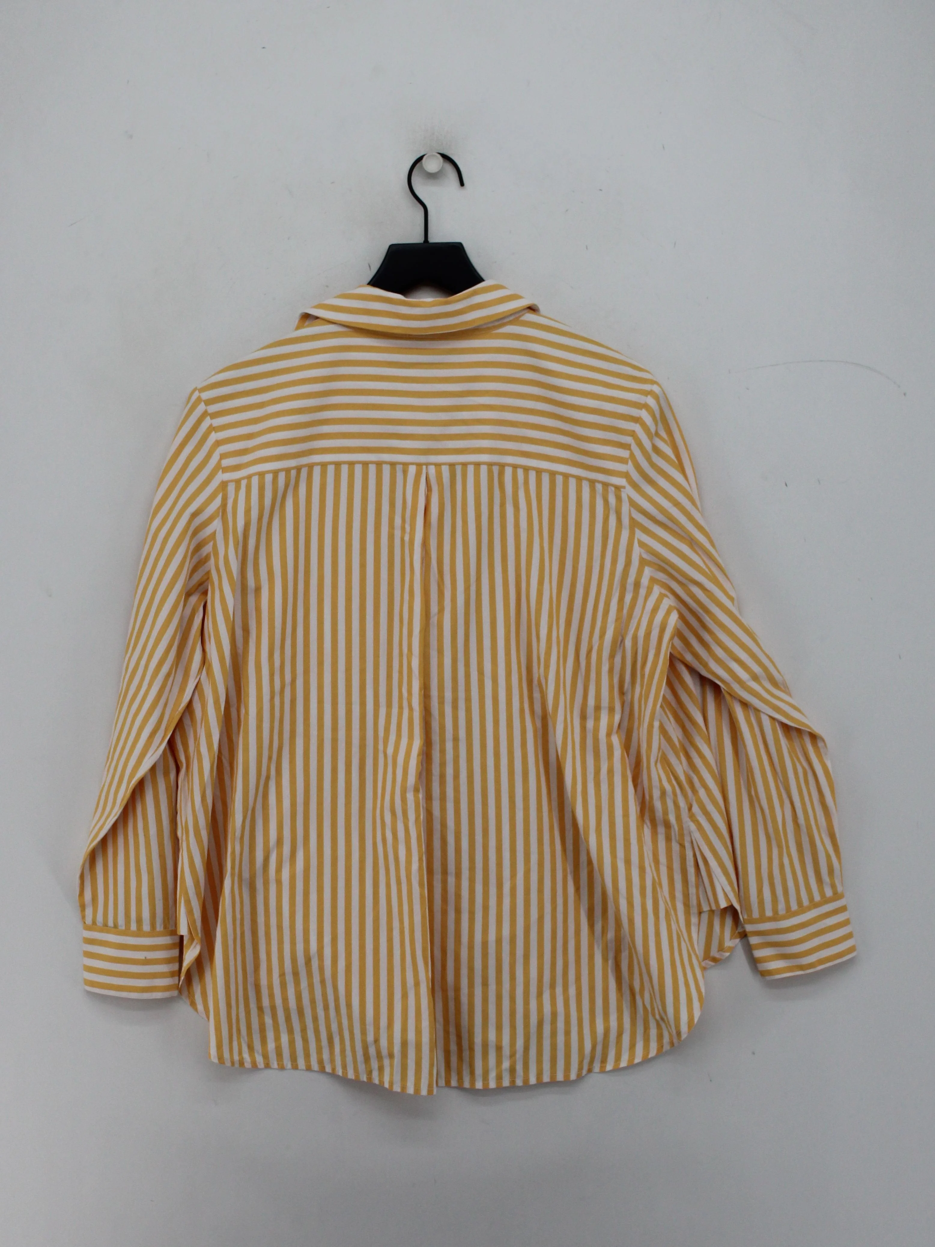 French Connection Women's Shirt L Yellow Polyester with Cotton Basic - Image 2