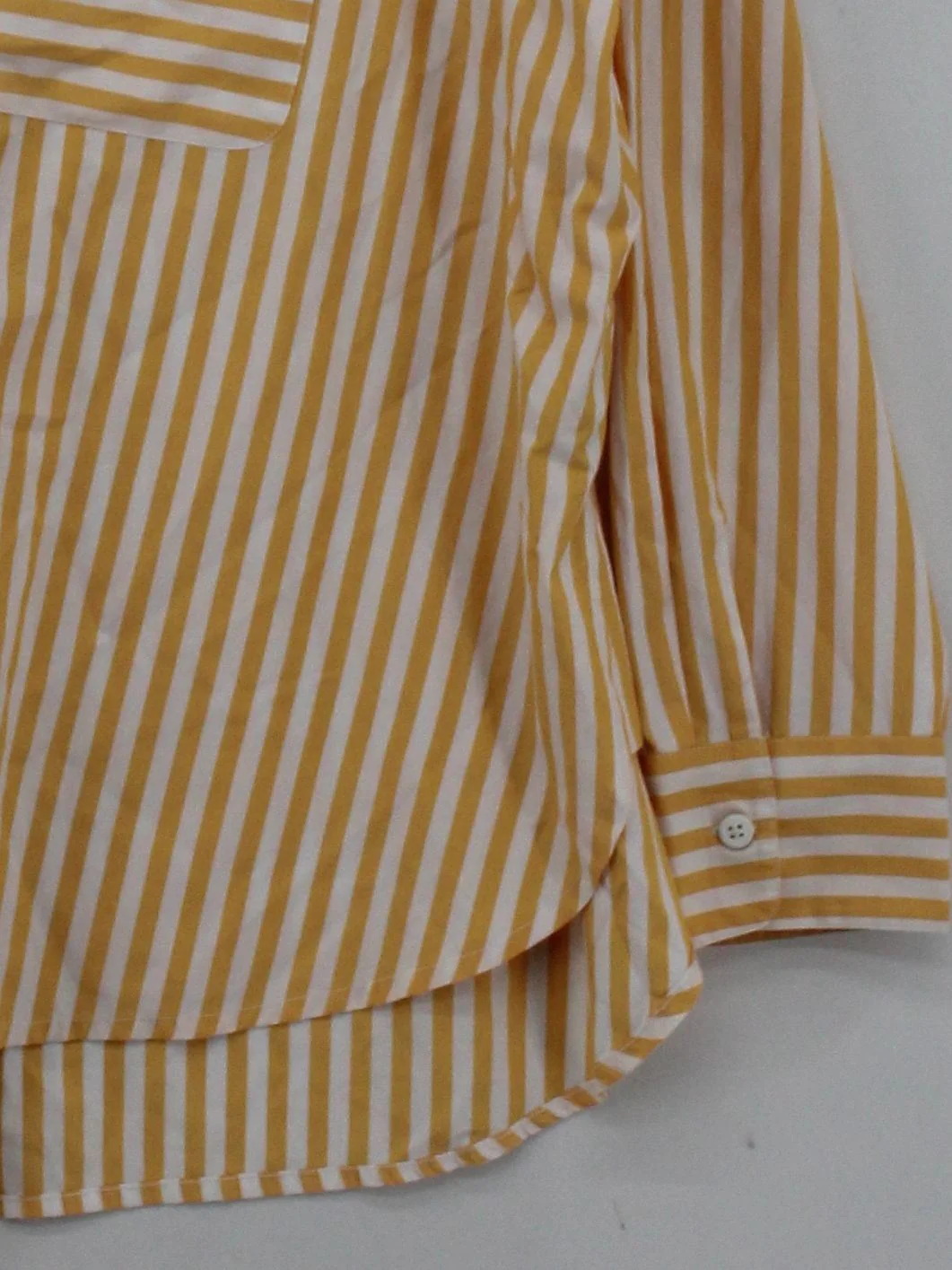 French Connection Women's Shirt L Yellow Polyester with Cotton Basic - Image 4