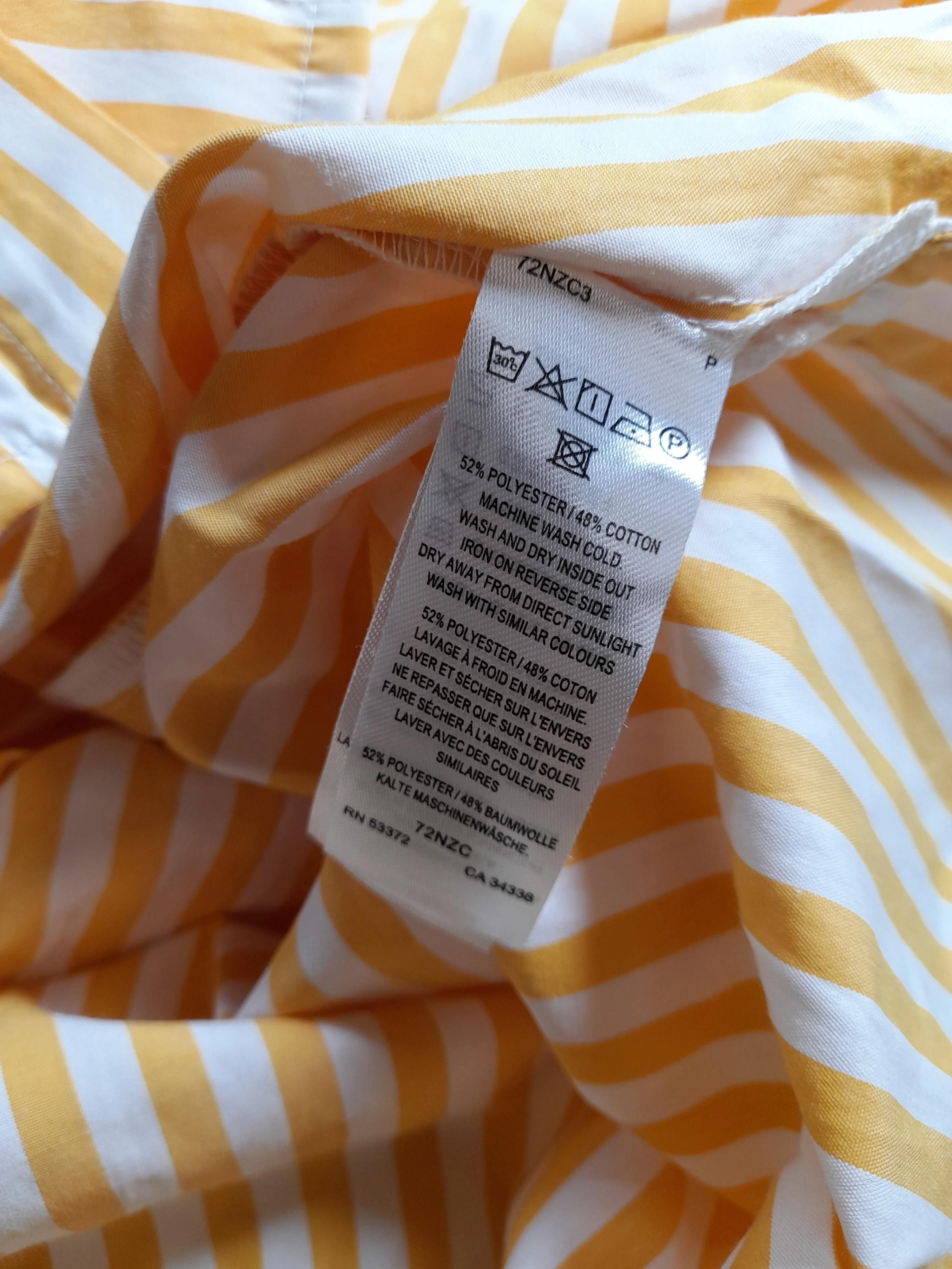 French Connection Women's Shirt L Yellow Polyester with Cotton Basic - Image 6