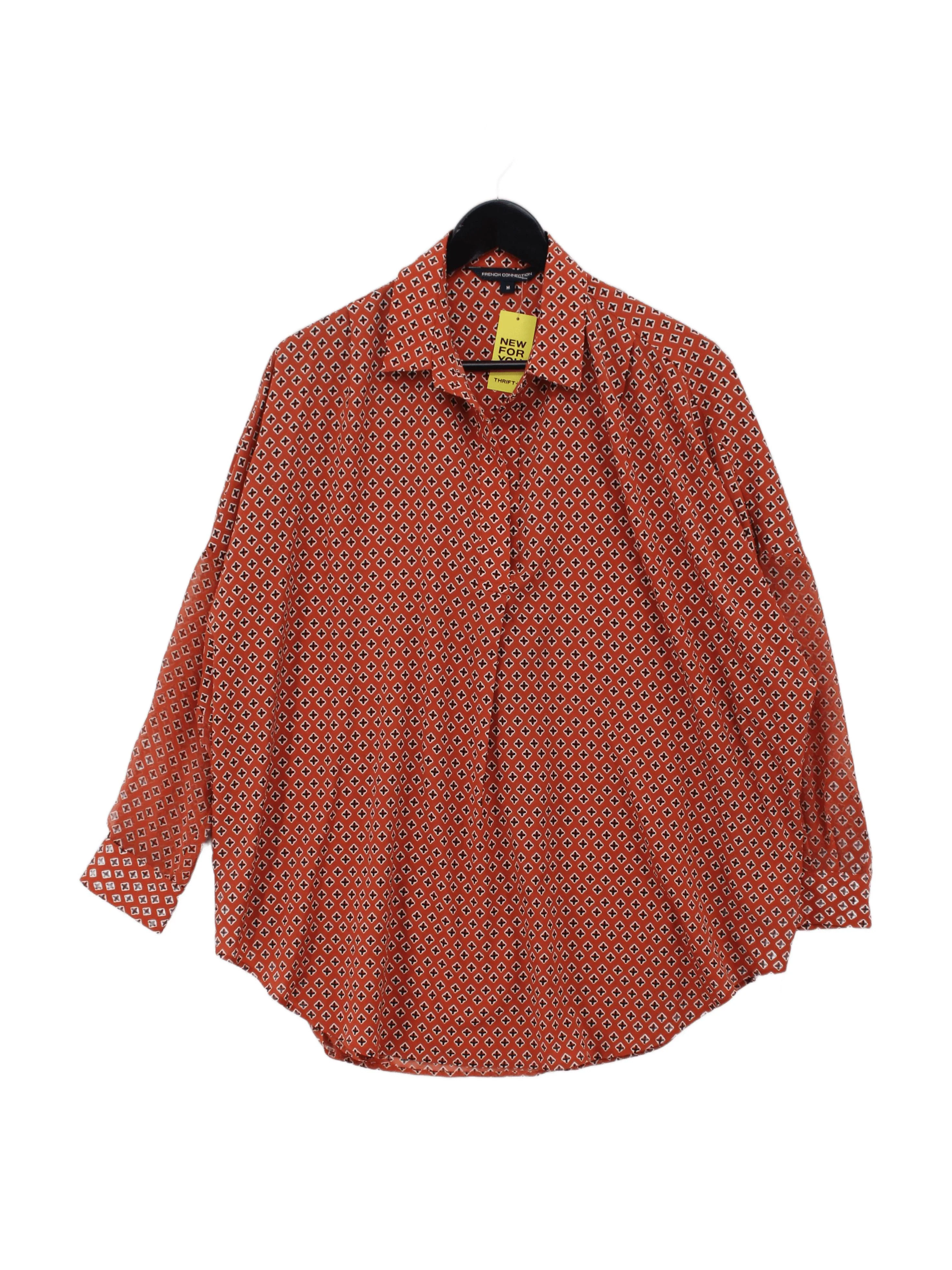 French Connection Women's Shirt M Orange 100% Polyester Basic