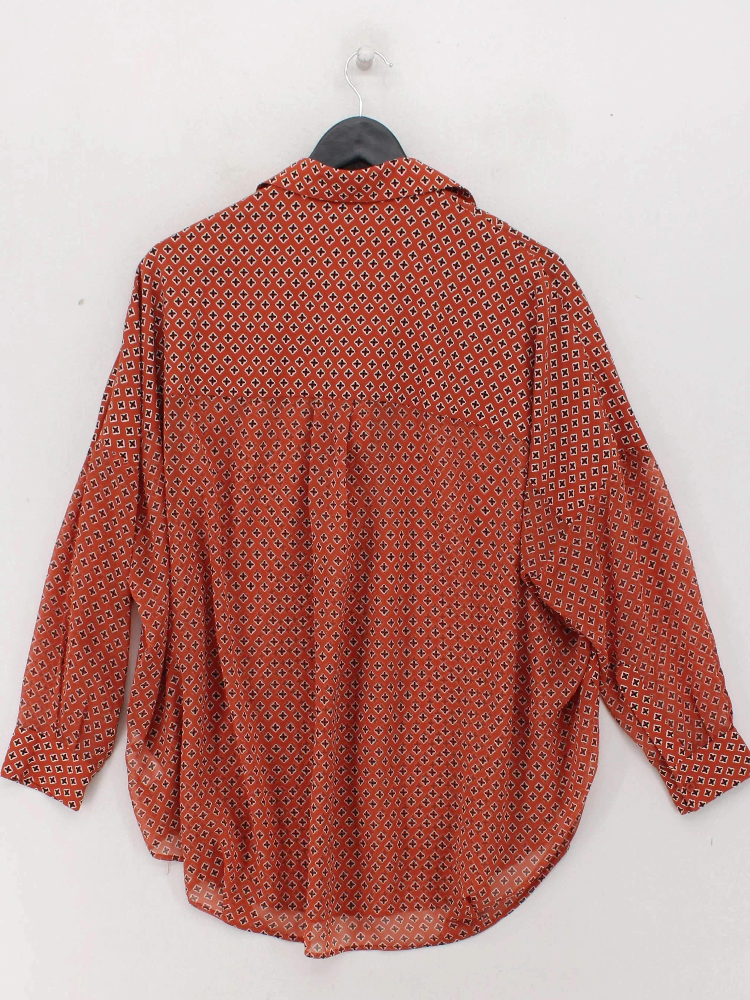 French Connection Women's Shirt M Orange 100% Polyester Basic - Image 2