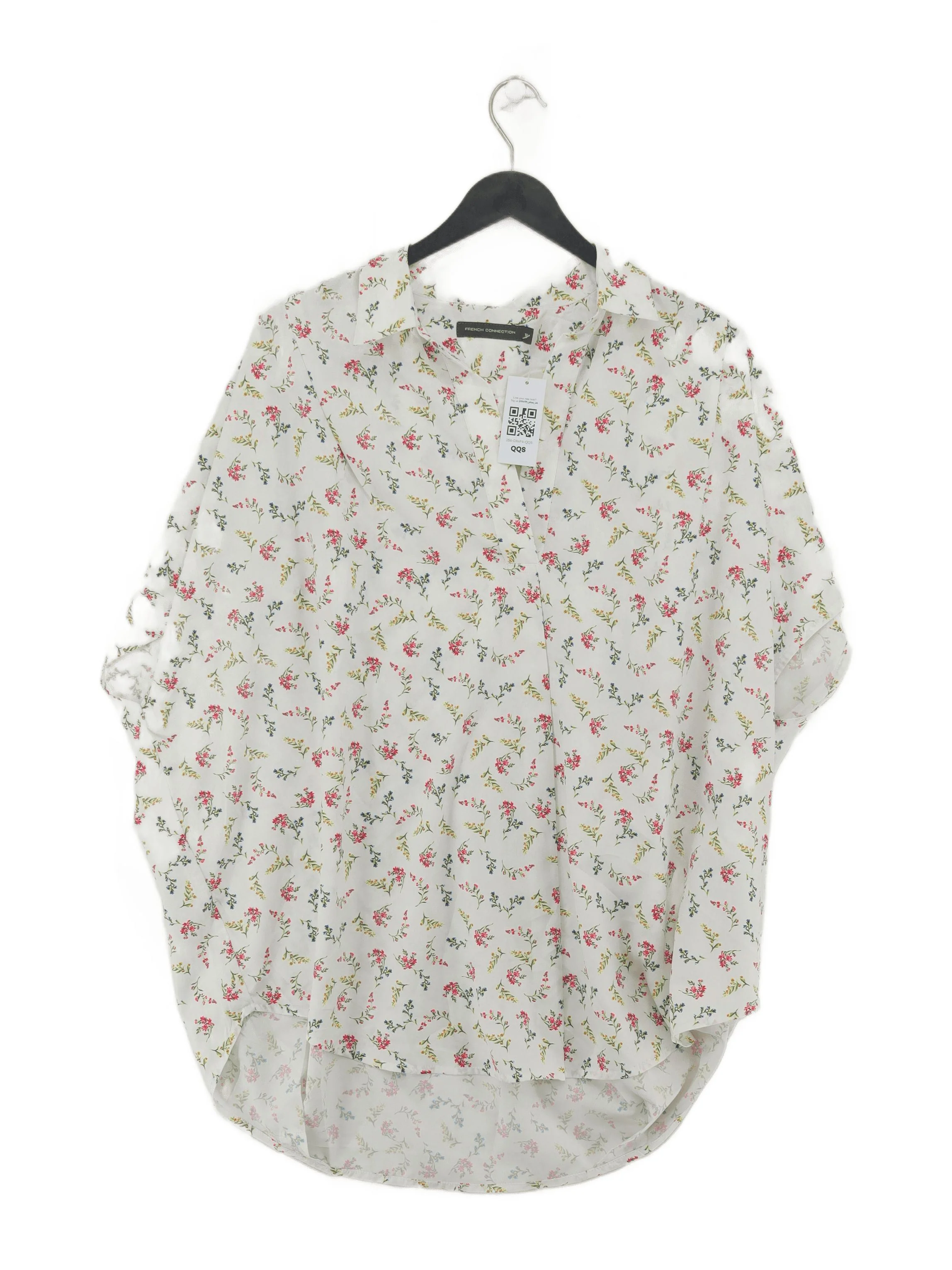 French Connection Women's Shirt UK 16 White 100% Polyester Basic