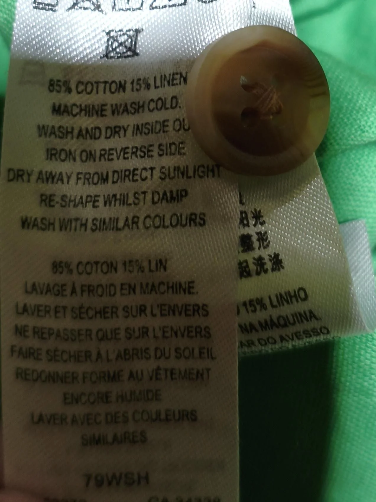 French Connection Women's Shorts UK 10 Green Cotton with Linen Paperbag - Image 6