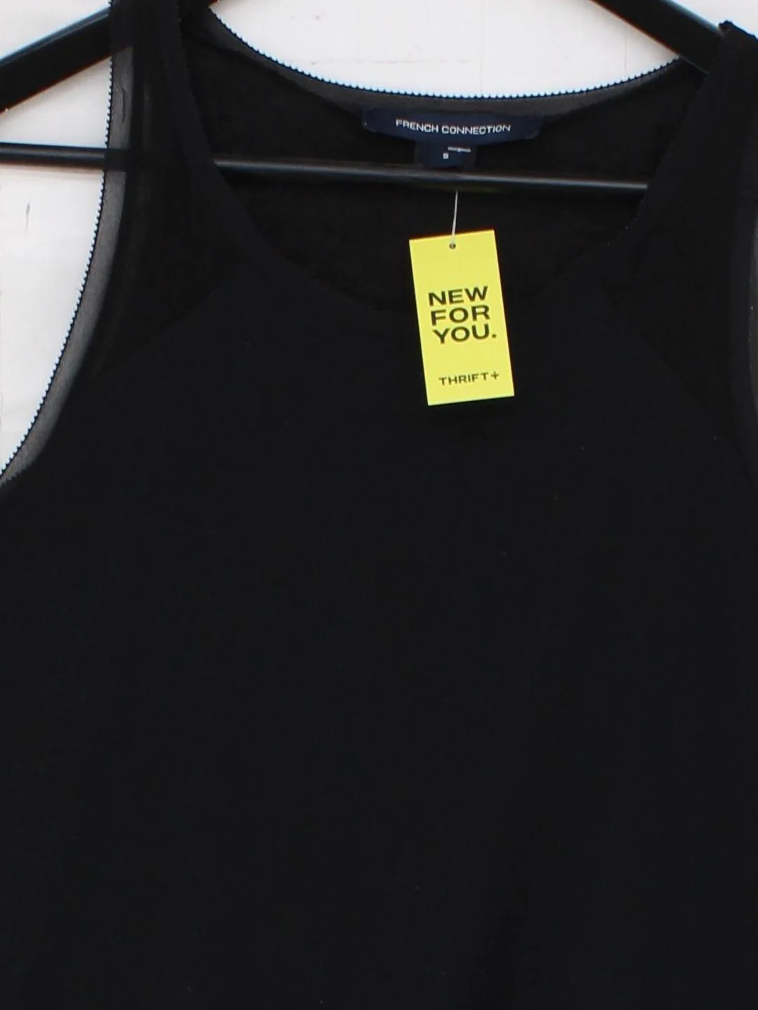 French Connection Women's T-Shirt S Black 100% Other Sleeveless Round Neck Basic - Image 3